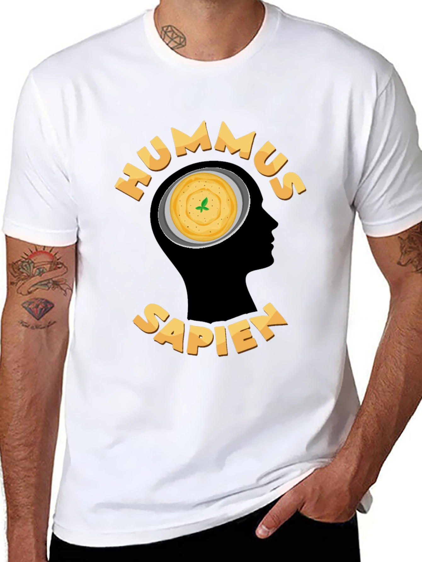 Hummus Sapien Graphic T-Shirt - Foodie Humor Tee
