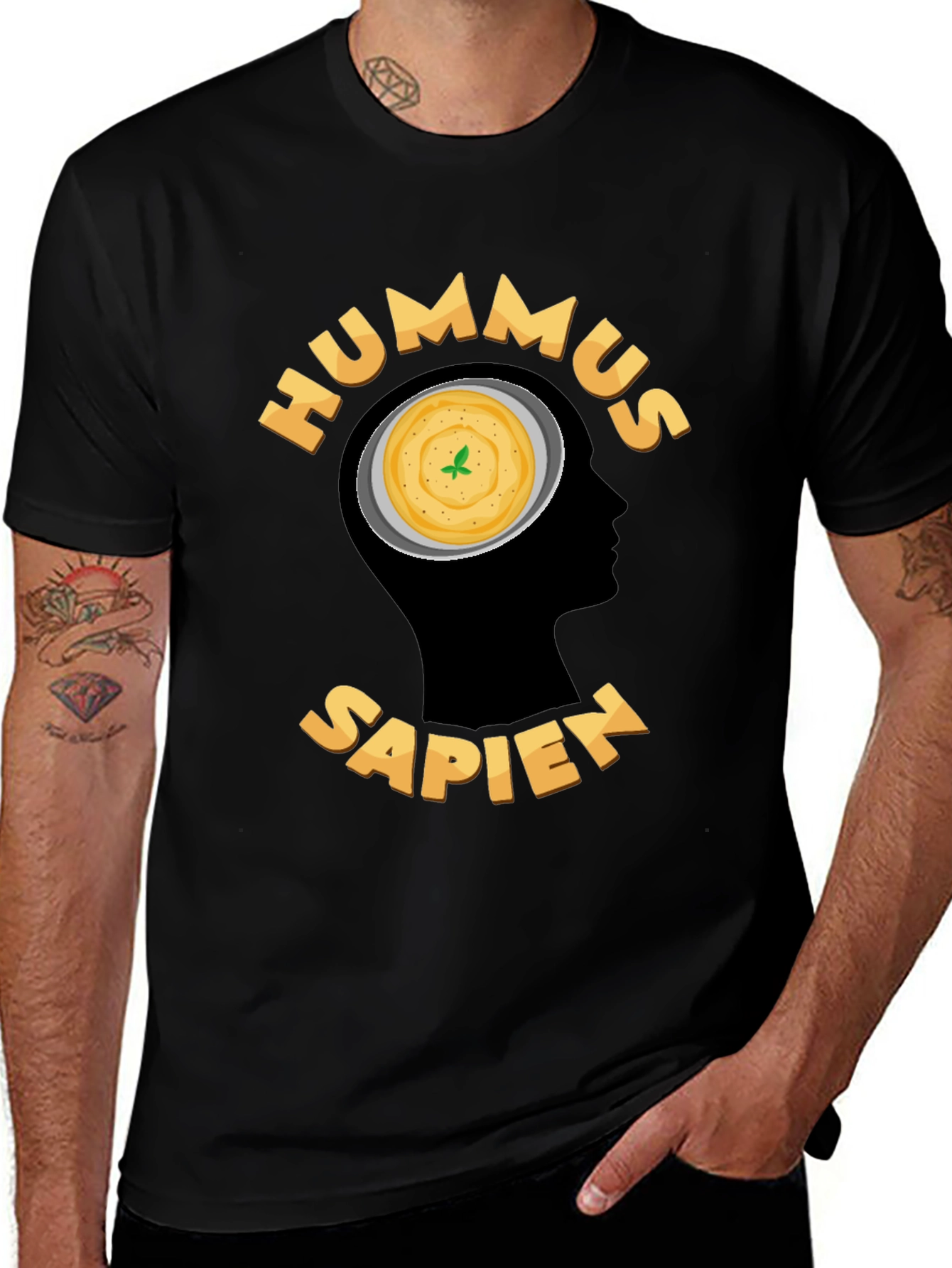 Hummus Sapien Graphic T-Shirt - Foodie Humor Tee