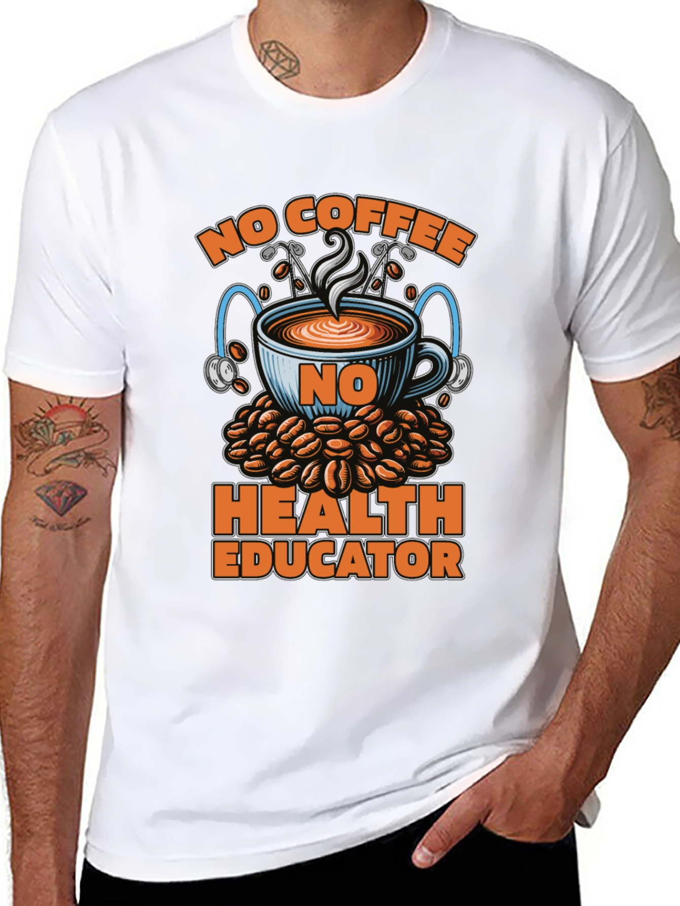 No Coffee Health Educator T-Shirt - Funny Tee