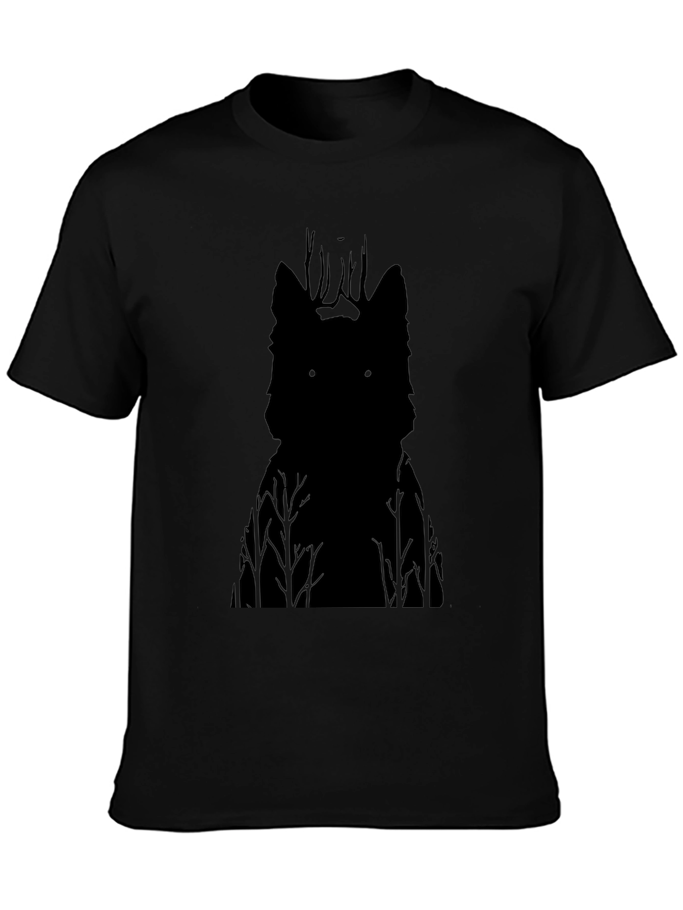 Wolf Silhouette Graphic Tee - Mens Black T-Shirt