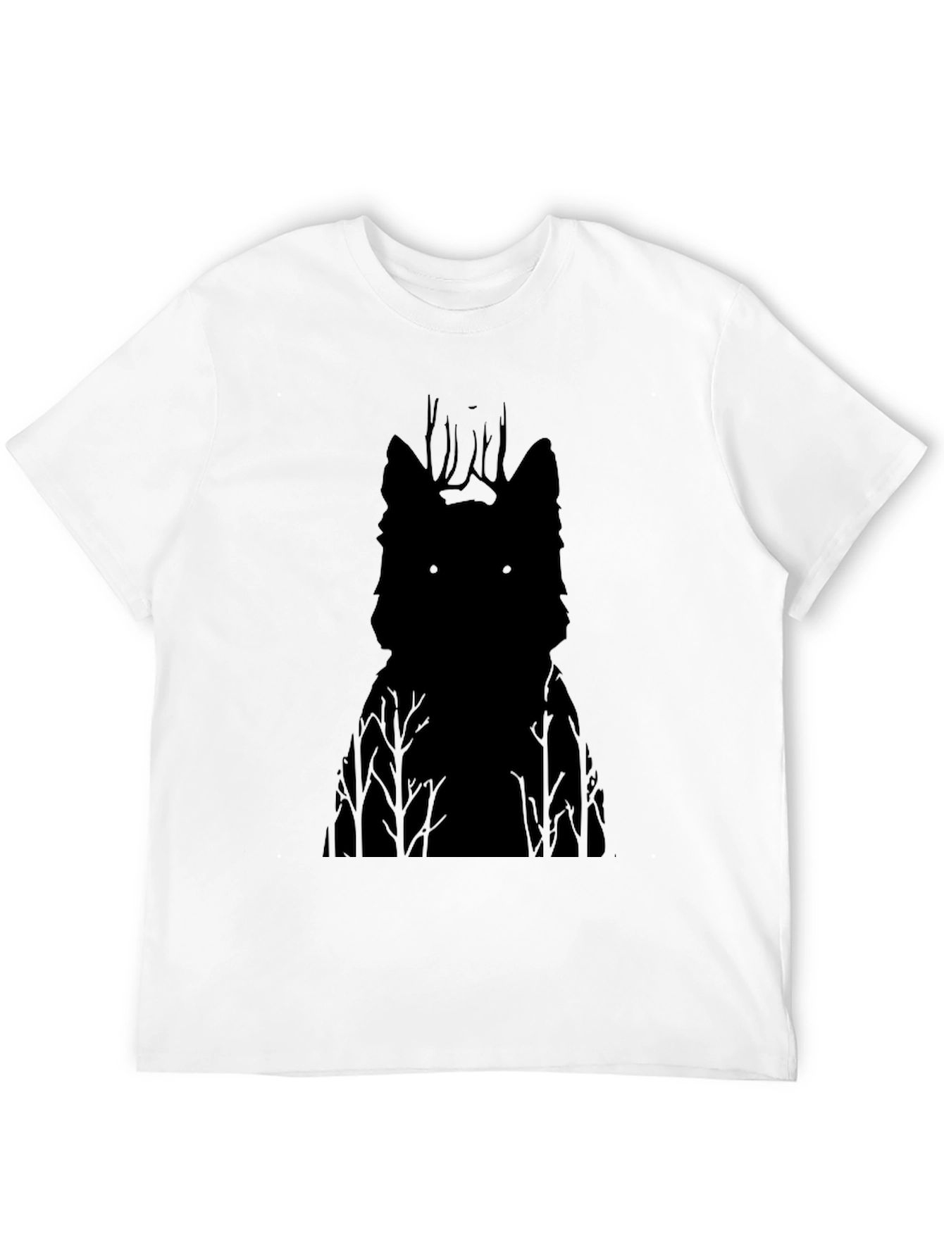 Wolf Silhouette Graphic Tee - Mens Black T-Shirt