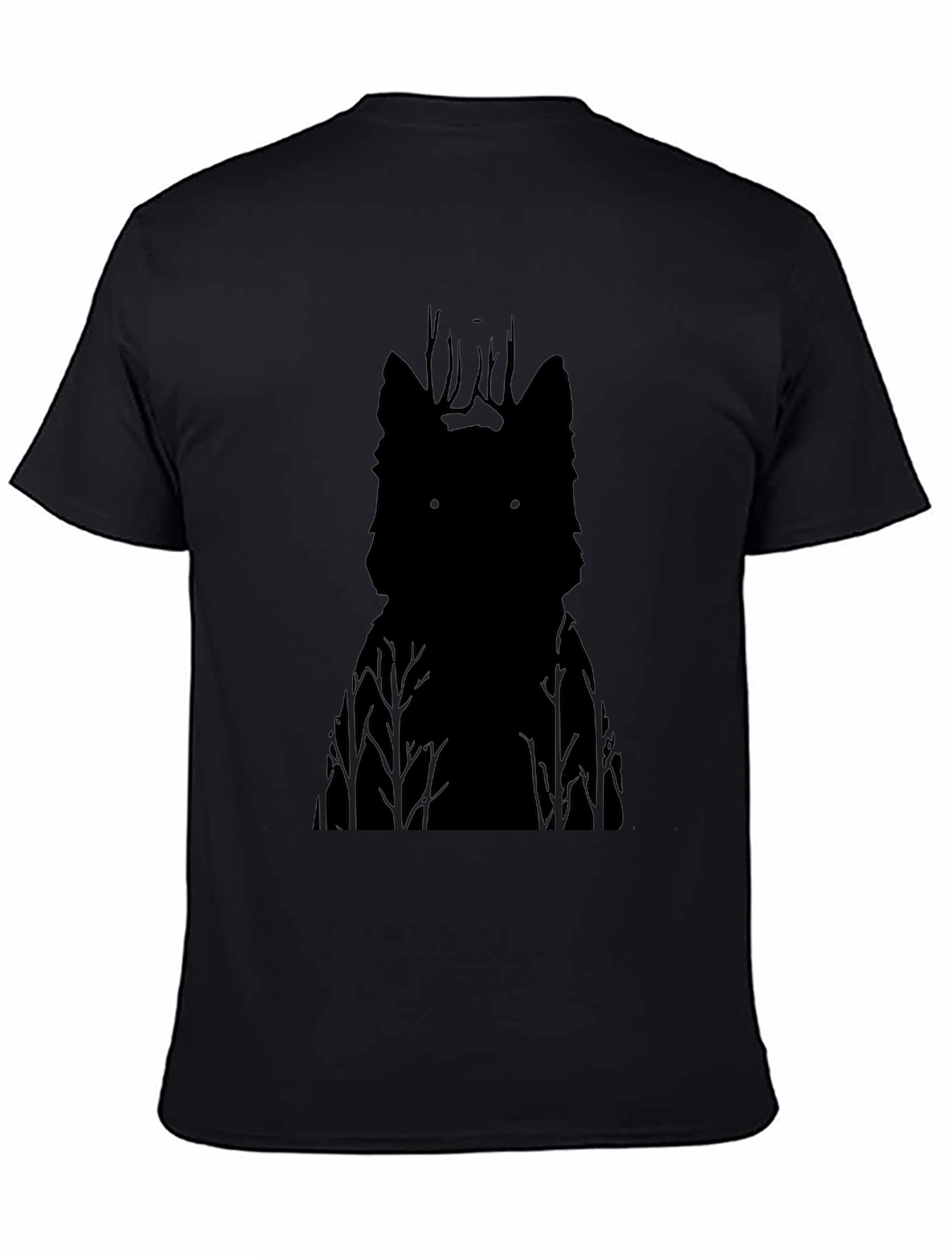 Wolf Silhouette Graphic Tee - Mens Black T-Shirt