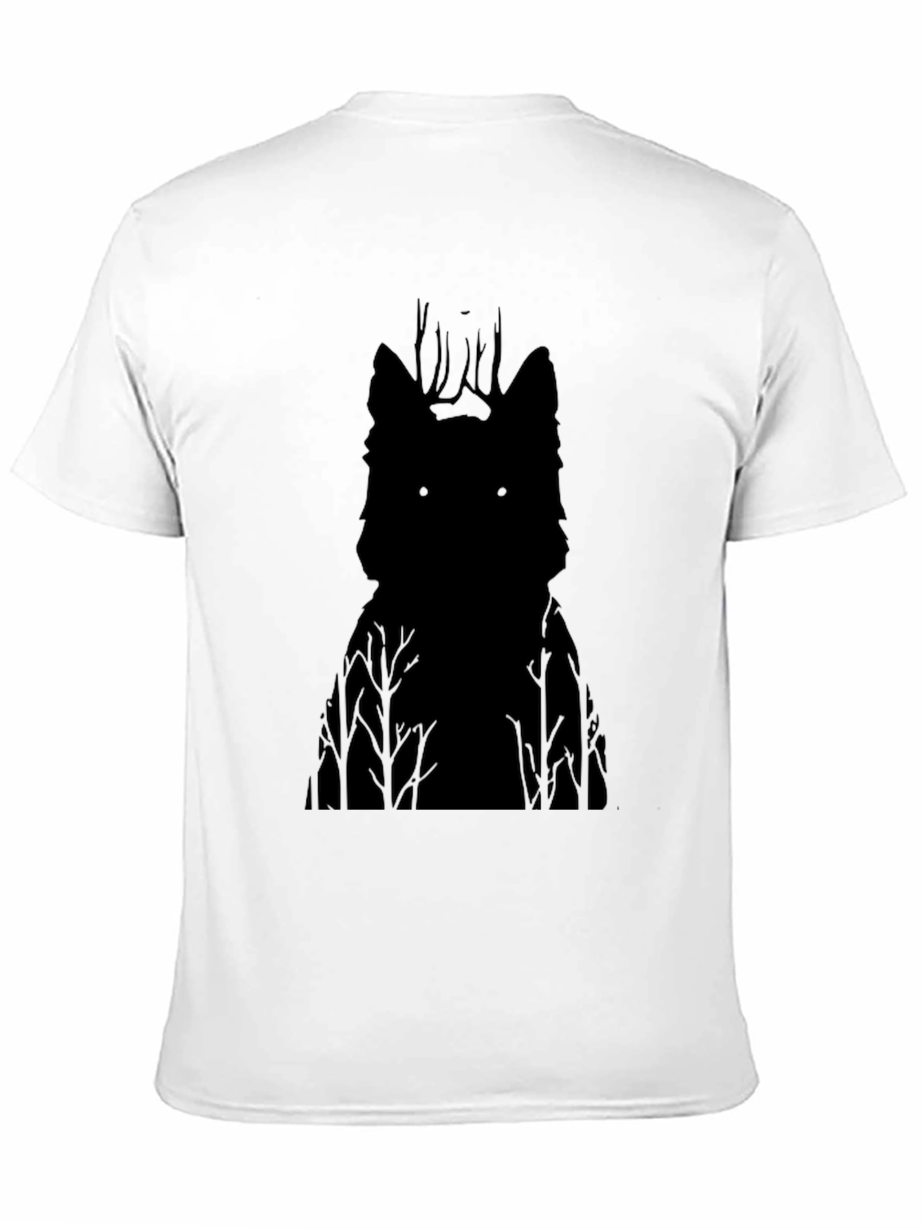 Wolf Silhouette Graphic Tee - Mens Black T-Shirt