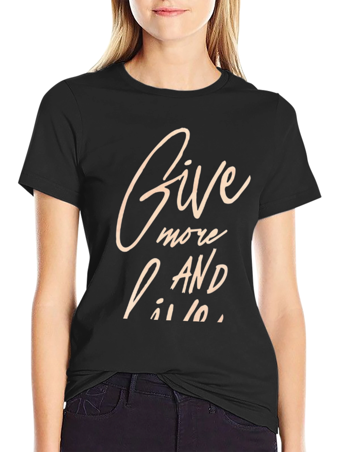 Give More and Live Black Graphic Tee