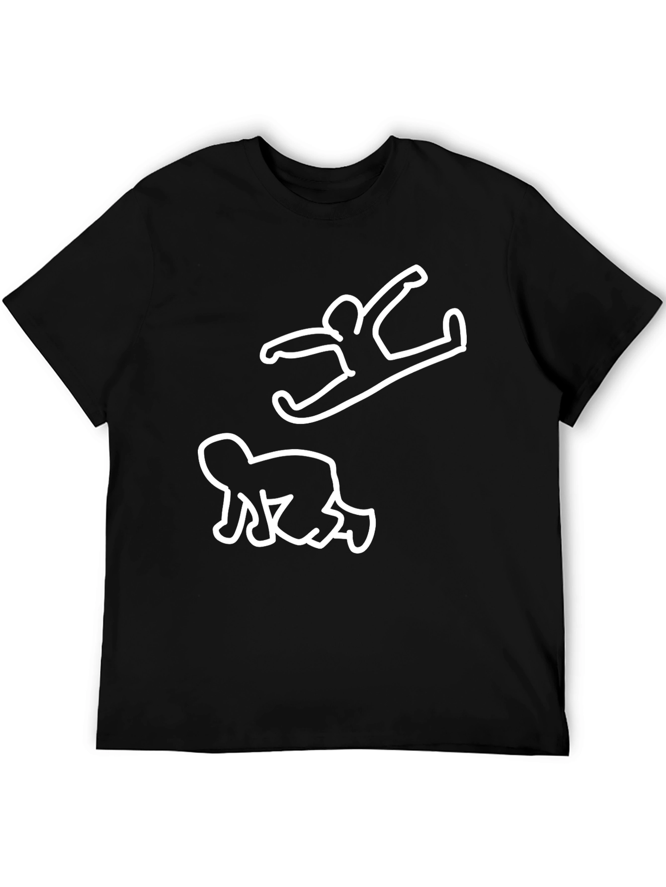 Funny Stick Figure T-Shirt: Judo Throw Black Tee