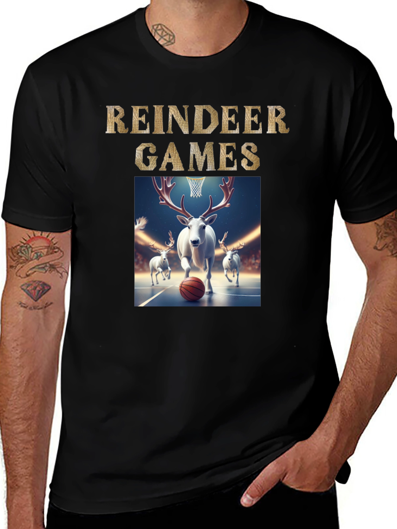 Reindeer Games Basketball T-Shirt