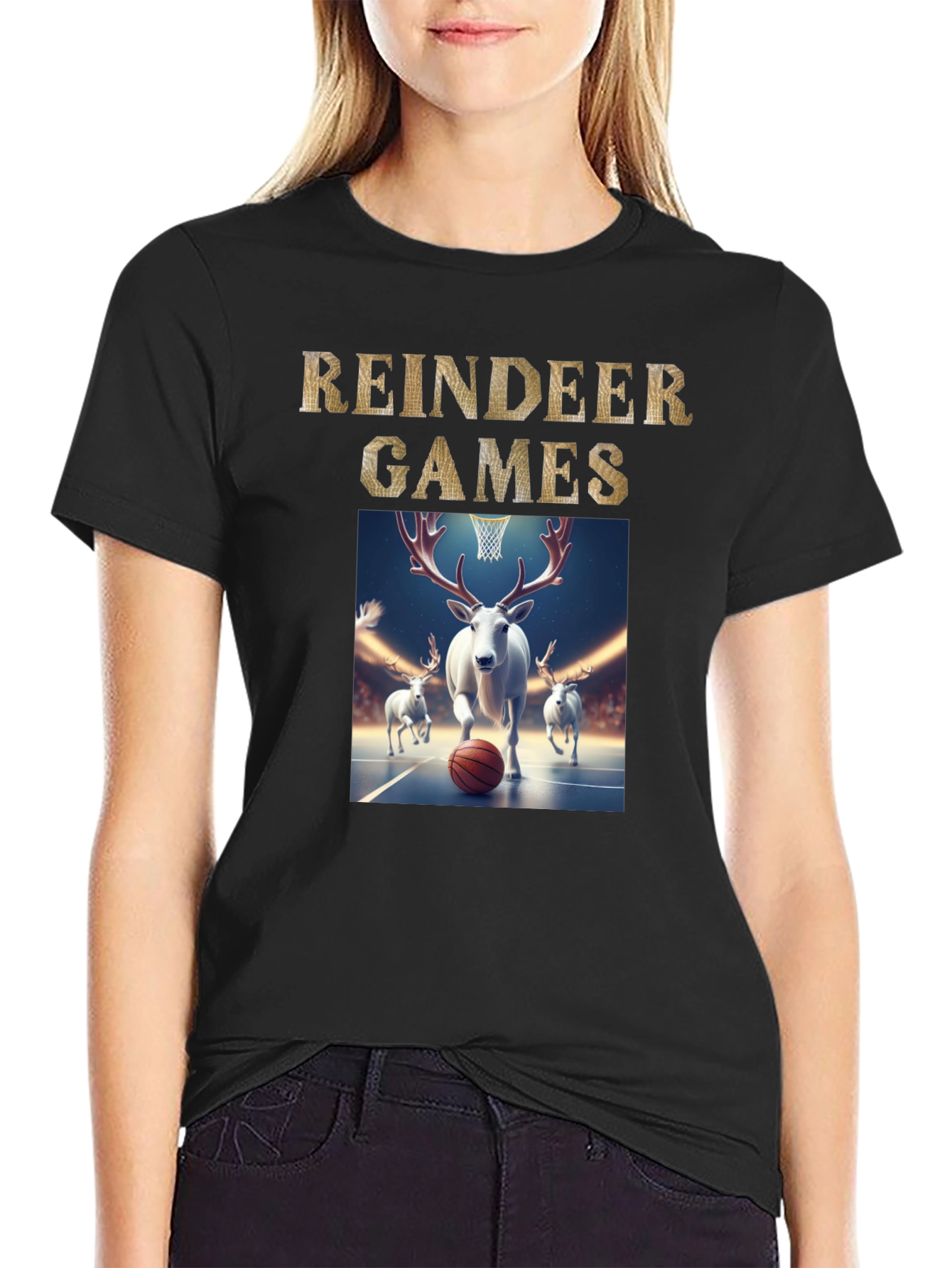 Reindeer Games Basketball T-Shirt