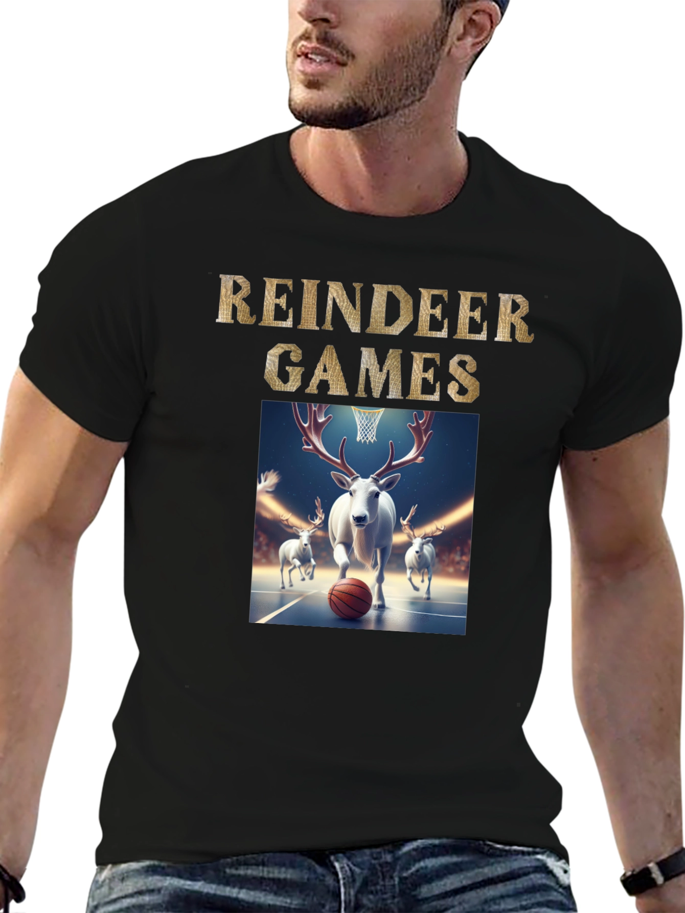 Reindeer Games Basketball T-Shirt