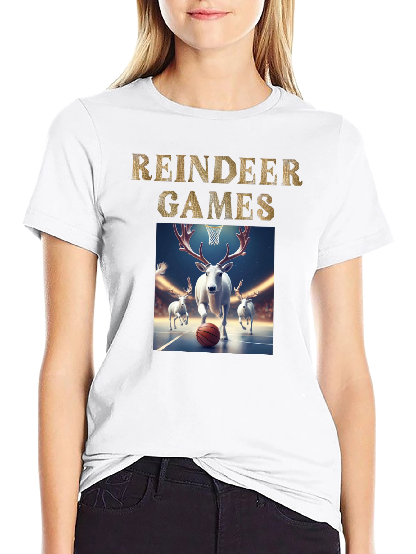 Reindeer Games Basketball T-Shirt
