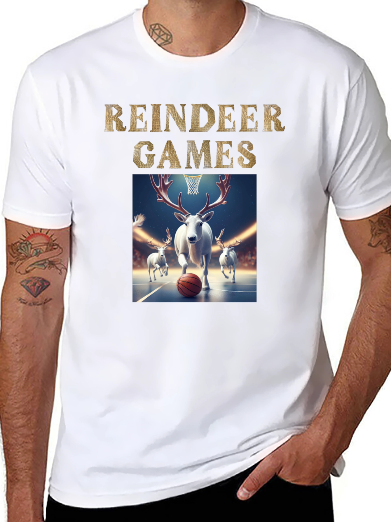 Reindeer Games Basketball T-Shirt