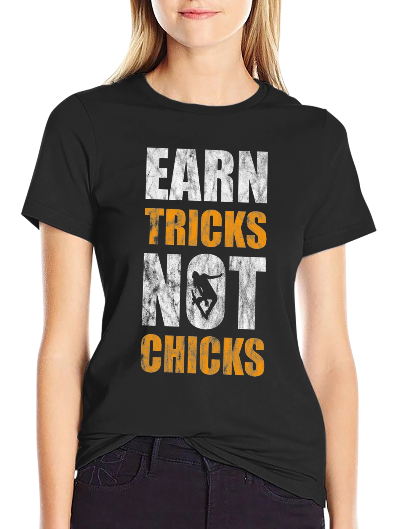 Earn Tricks Not Chicks Graphic Tee - Skateboarding