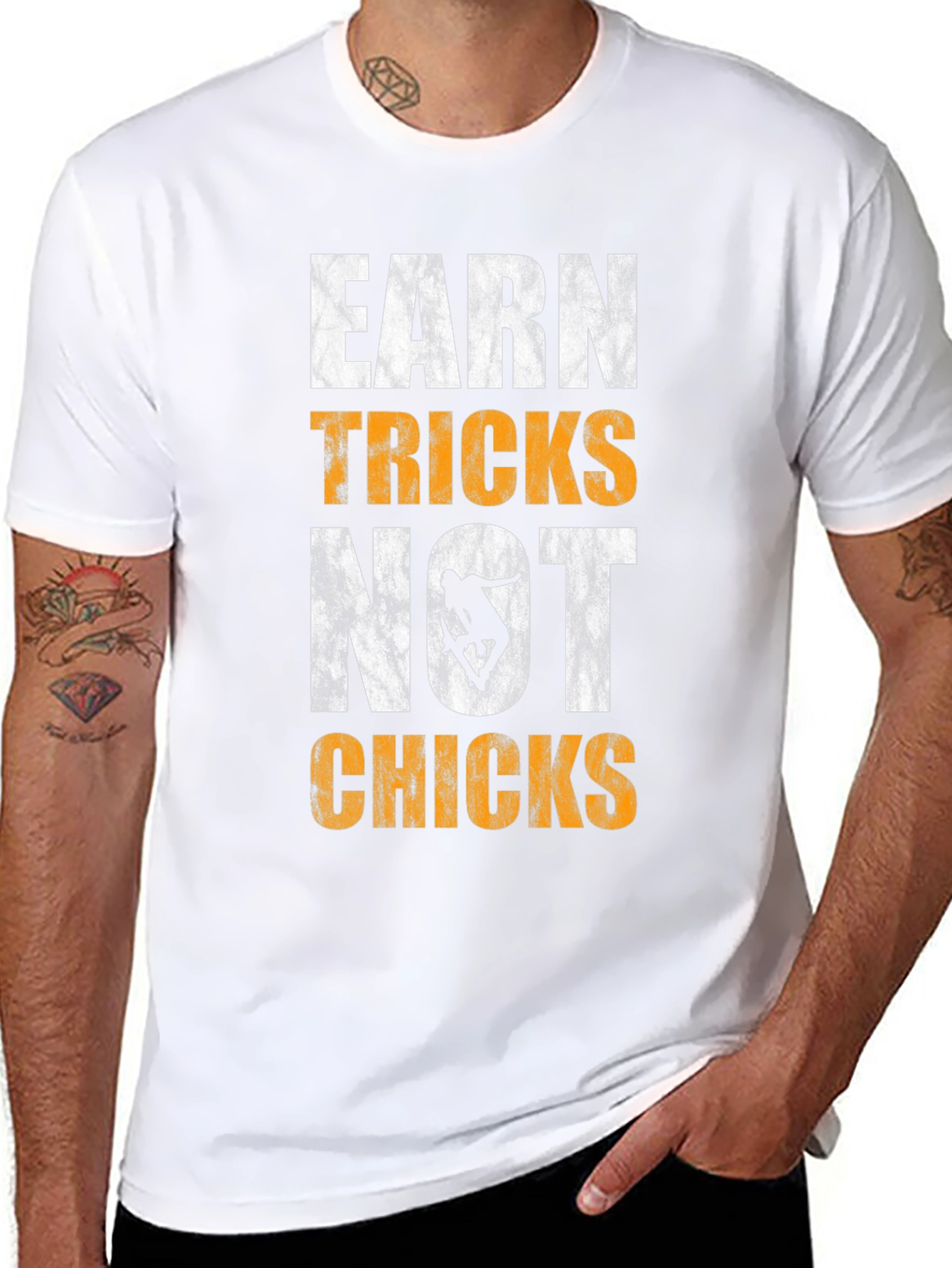 Earn Tricks Not Chicks Graphic Tee - Skateboarding