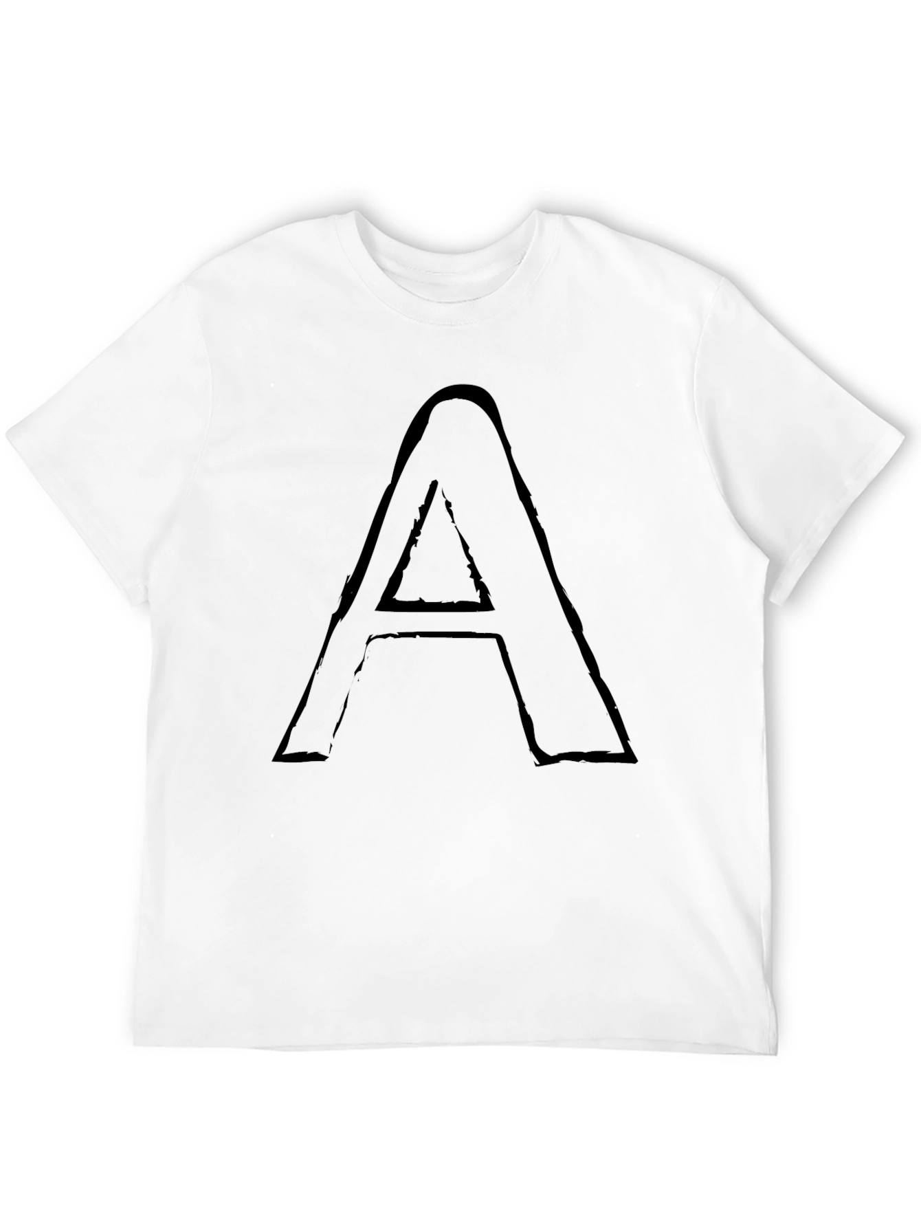 Letter A Graphic Print Black Tee