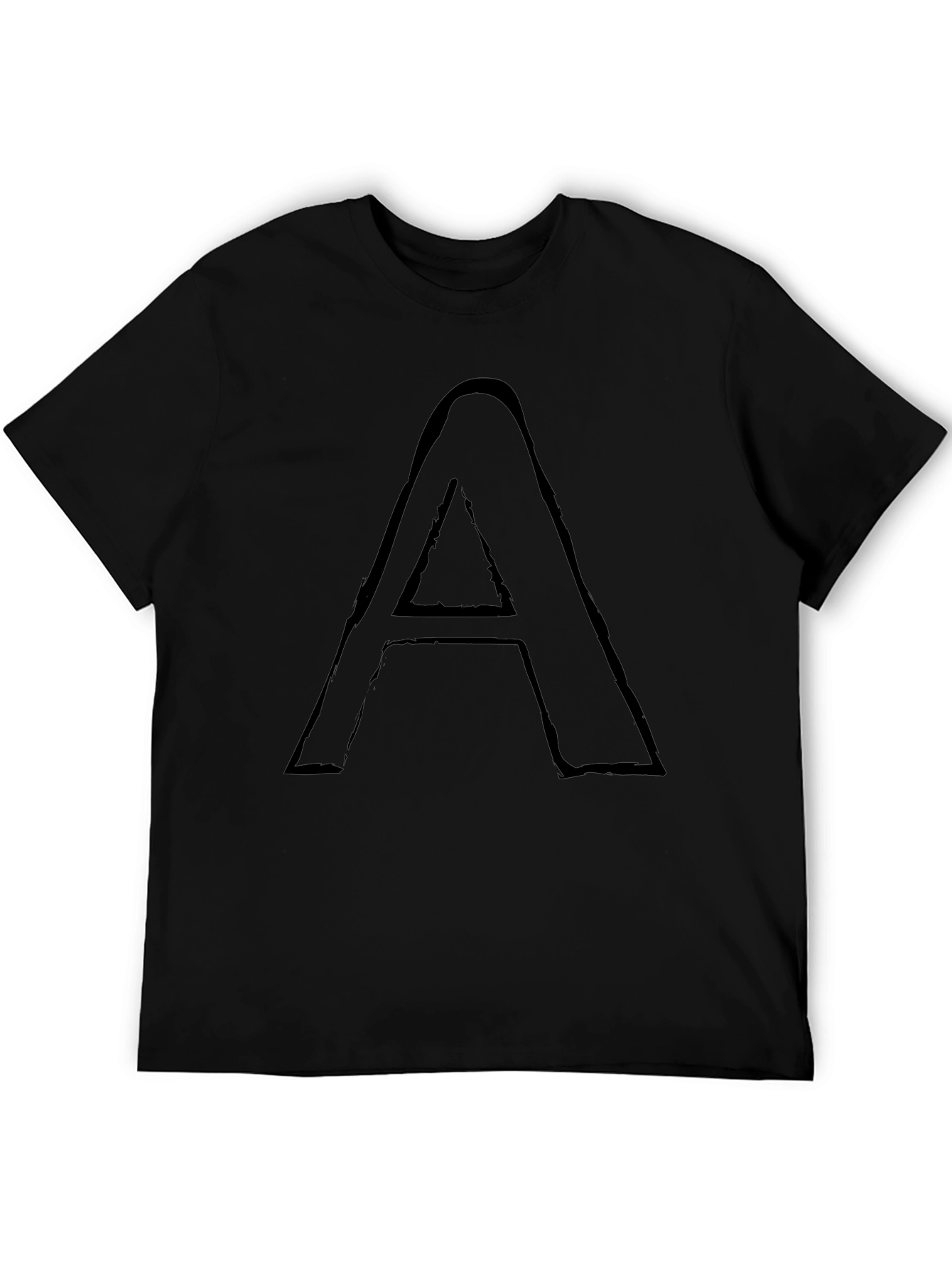 Letter A Graphic Print Black Tee