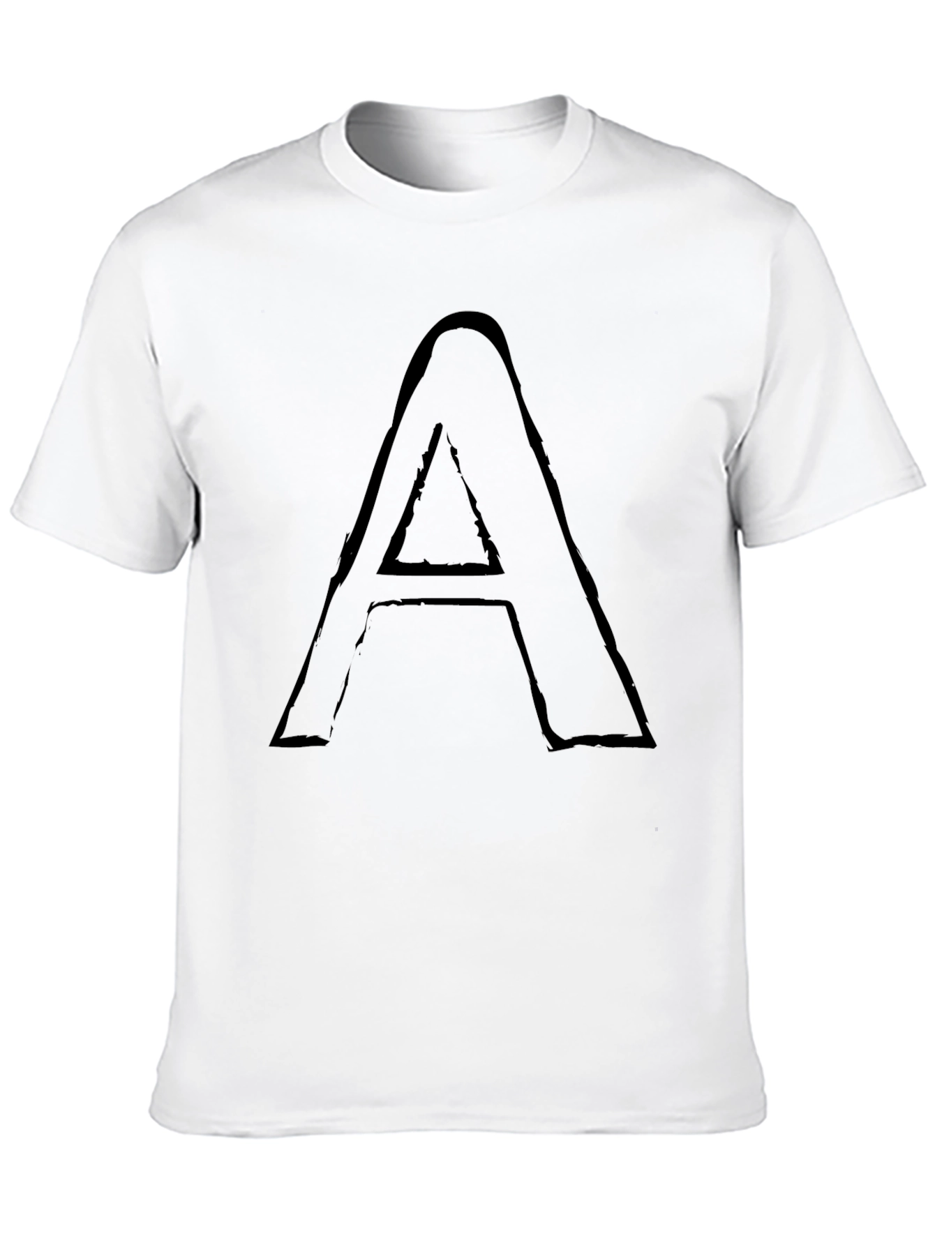 Letter A Graphic Print Black Tee
