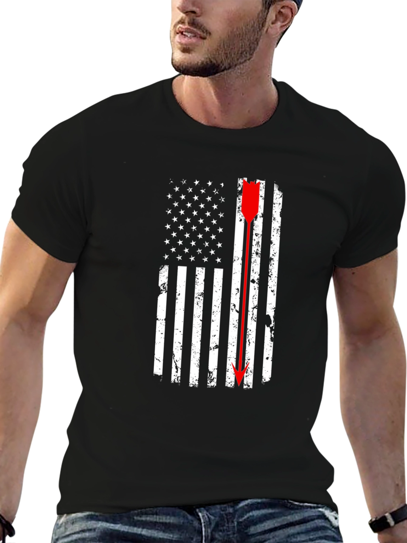 American Flag Arrow T-Shirt - Black
