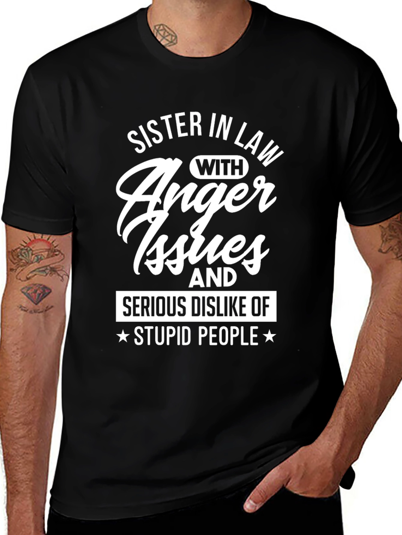 Sister-in-Law Anger Issues Black Graphic Tee