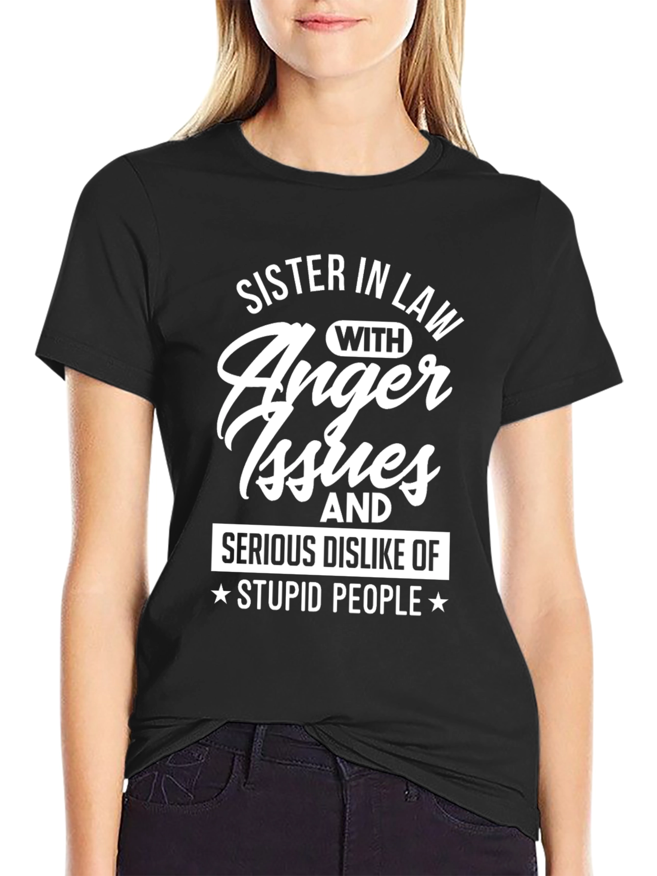 Sister-in-Law Anger Issues Black Graphic Tee