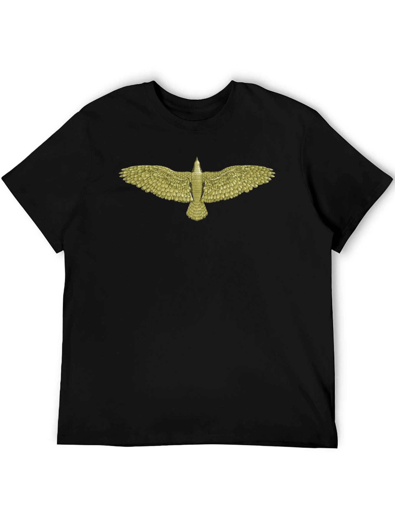 Mens Black T-Shirt with Eagle Design