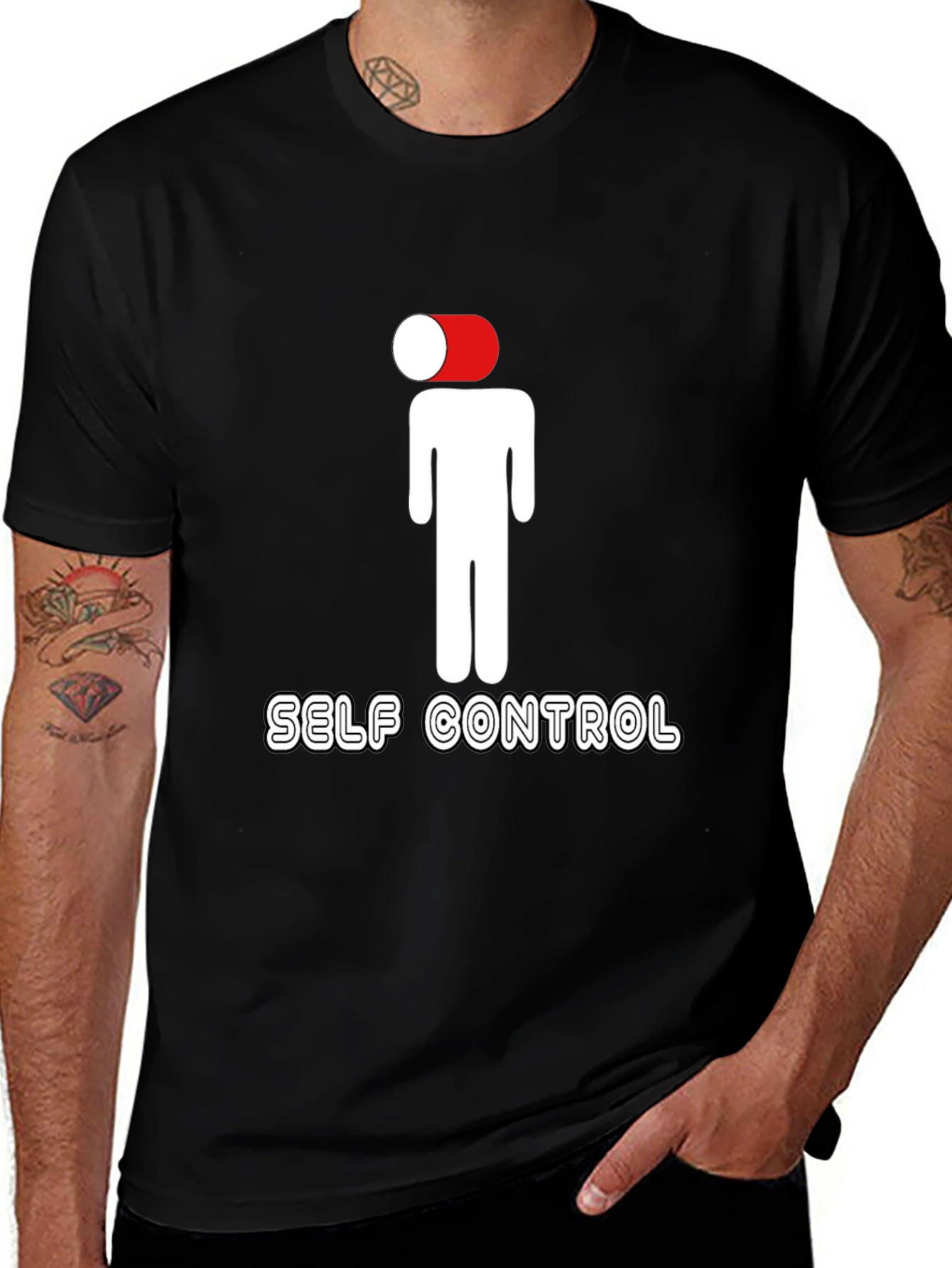Self Control Graphic Tee - Black Casual Shirt