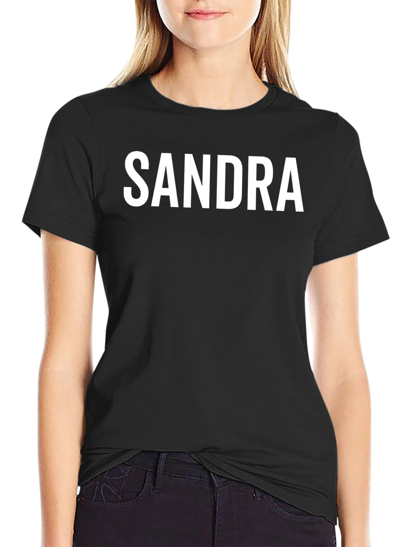 Sandra Custom Name Black T-Shirt