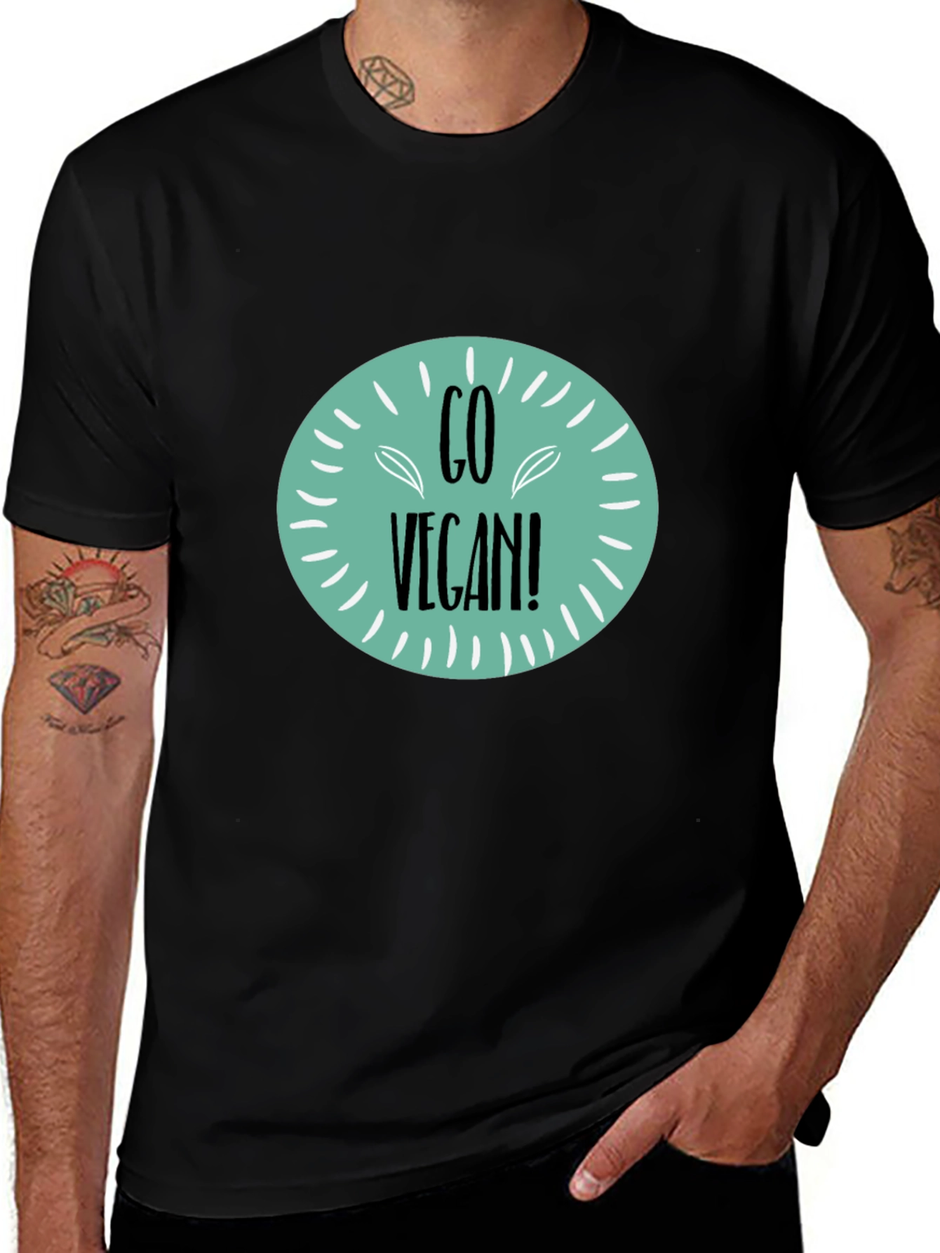 Go Vegan! Black Graphic Tee