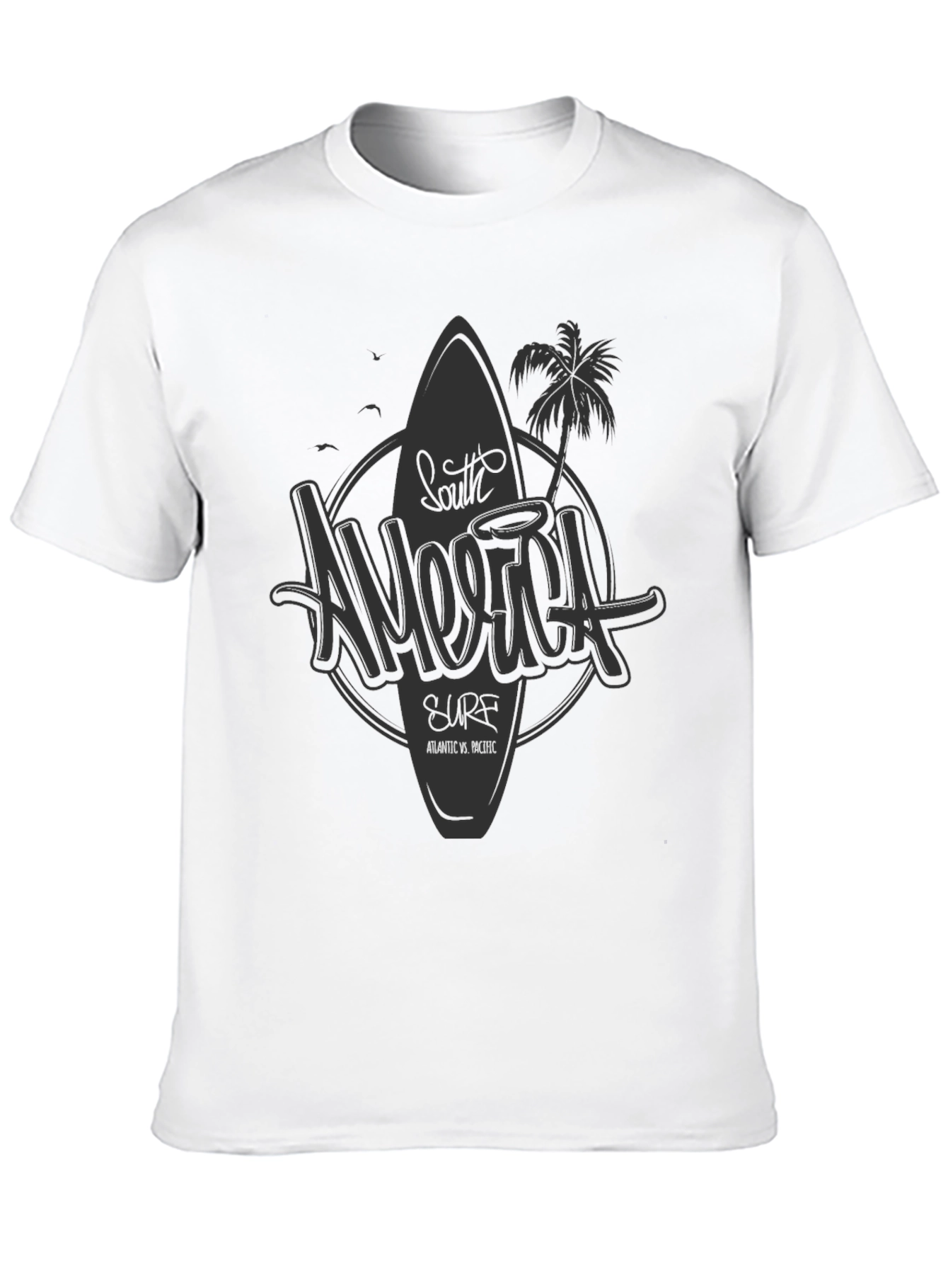 South America Surf Graphic Black T-Shirt
