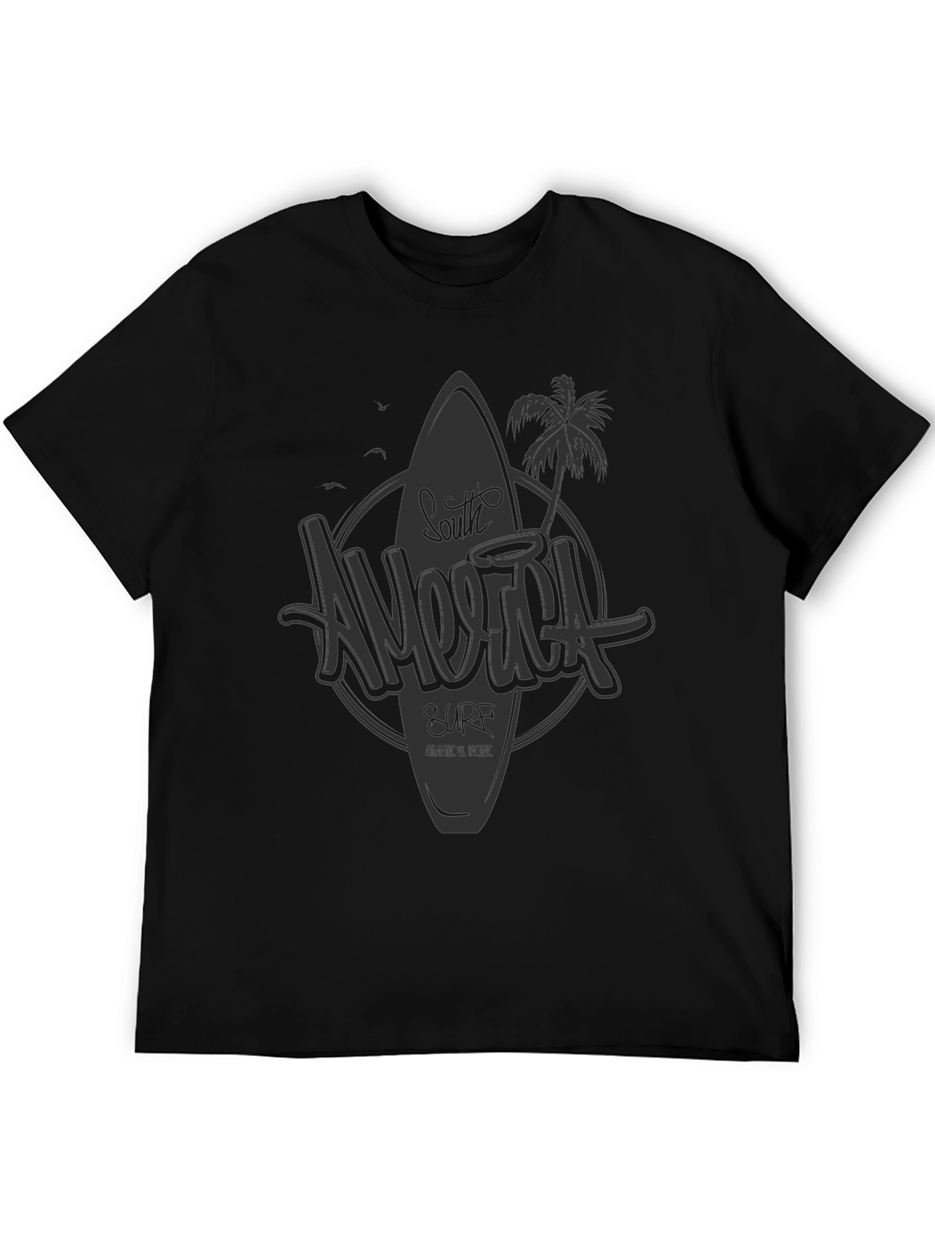 South America Surf Graphic Black T-Shirt