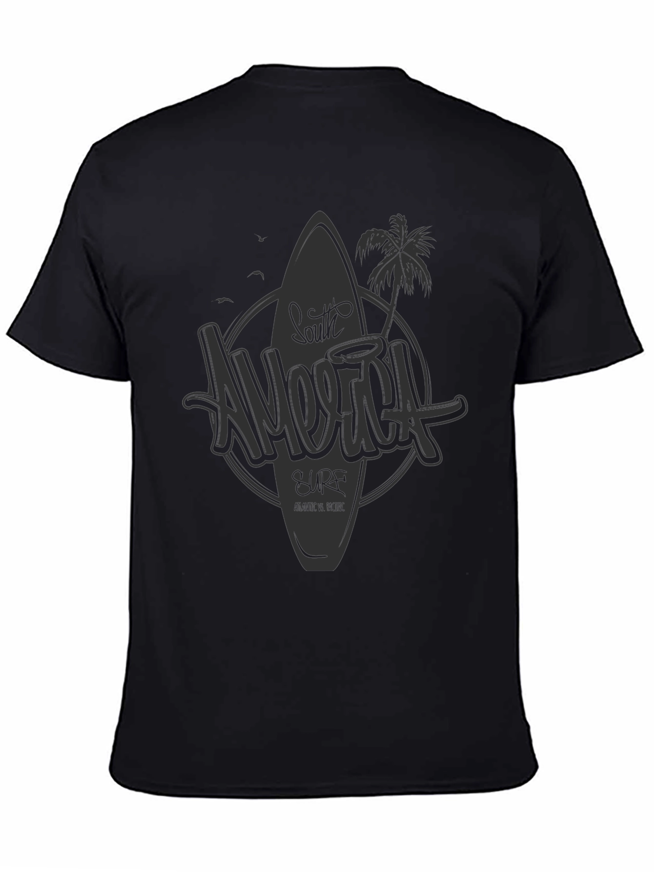 South America Surf Graphic Black T-Shirt