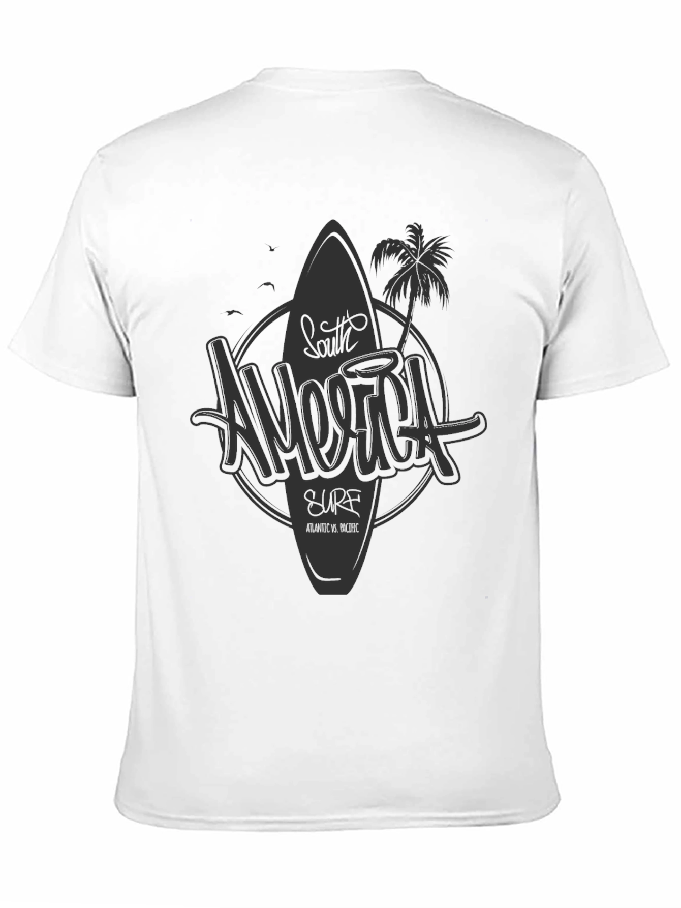 South America Surf Graphic Black T-Shirt