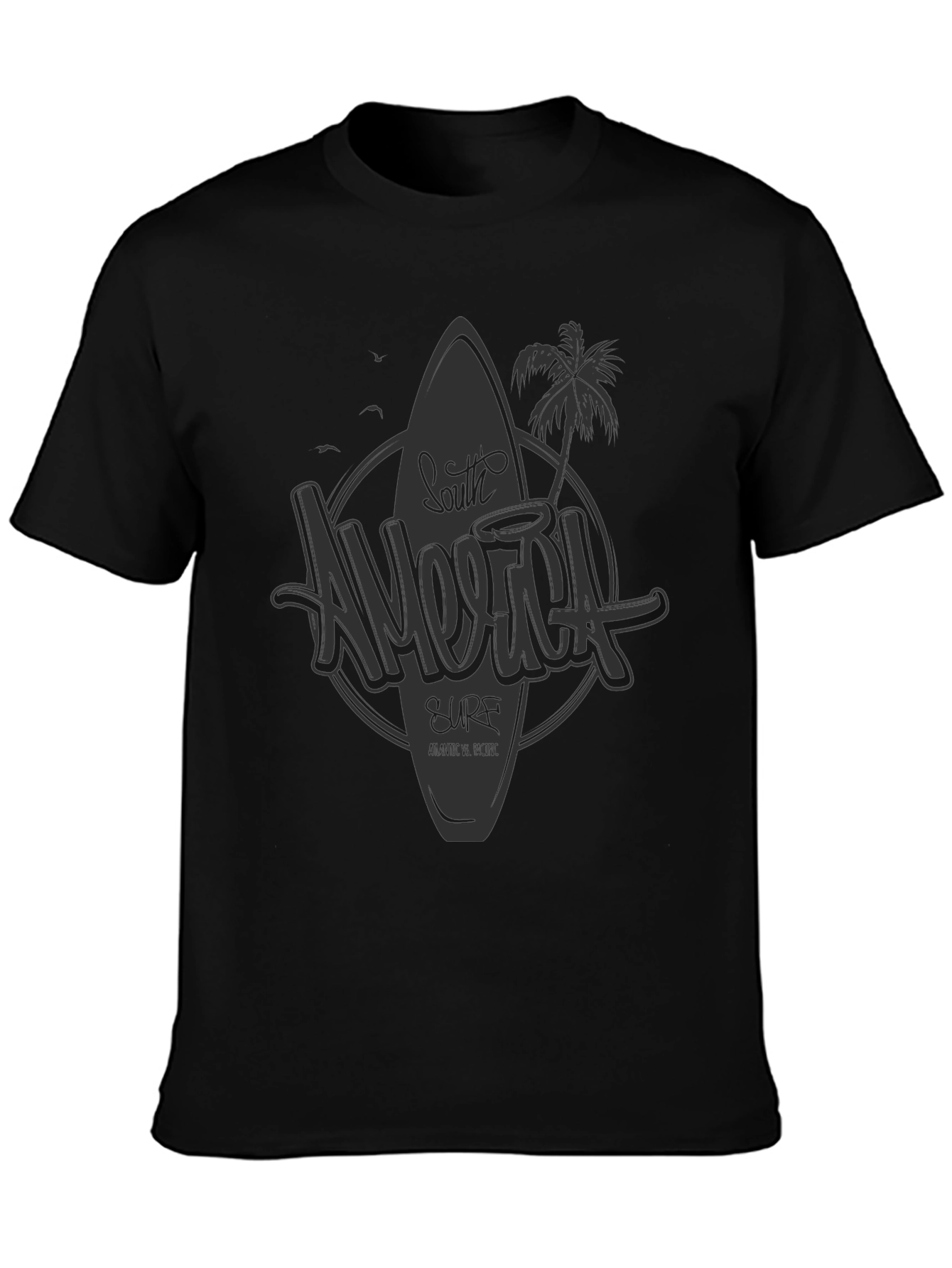 South America Surf Graphic Black T-Shirt