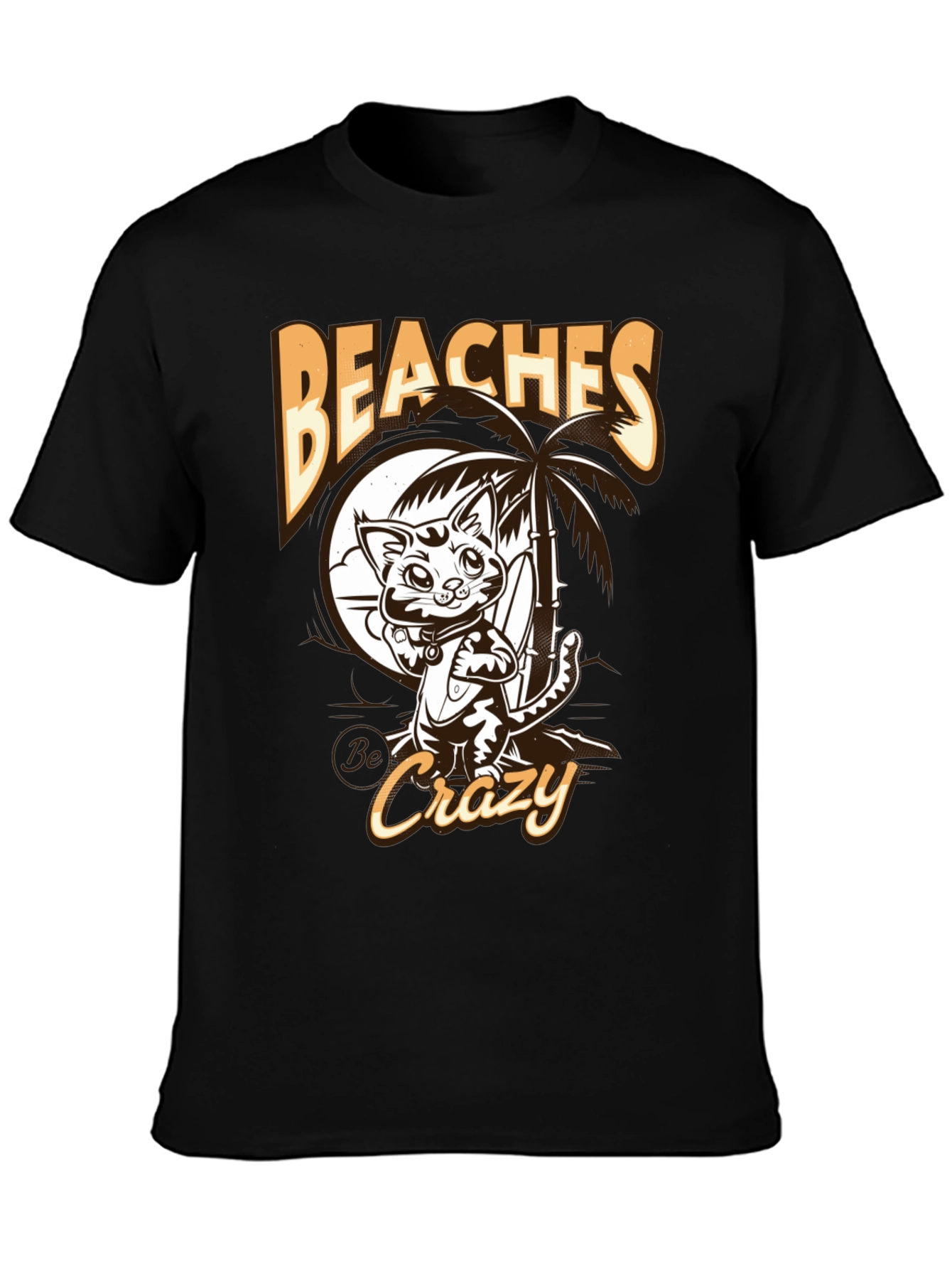 Beaches Crazy Cat Graphic T-Shirt