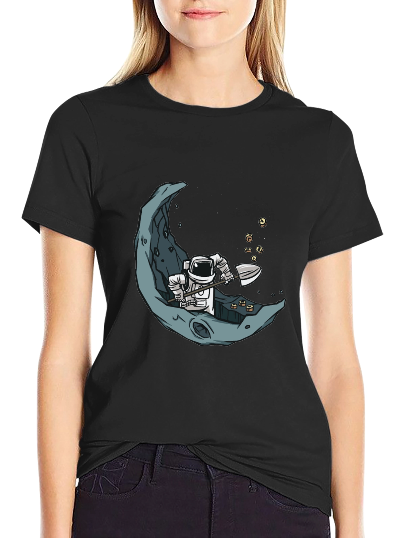 Astronaut Moon Mining Graphic Tee