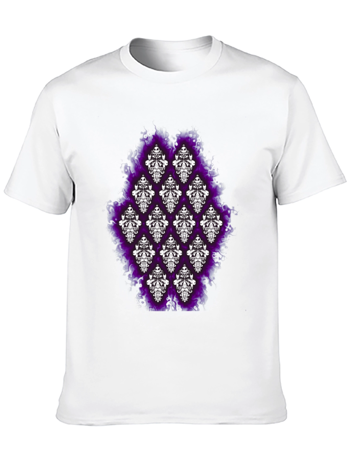Haunted Mansion Skull T-Shirt - Gothic Purple Flame Design