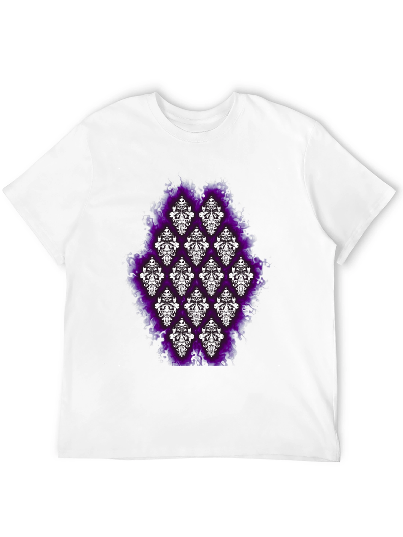 Haunted Mansion Skull T-Shirt - Gothic Purple Flame Design