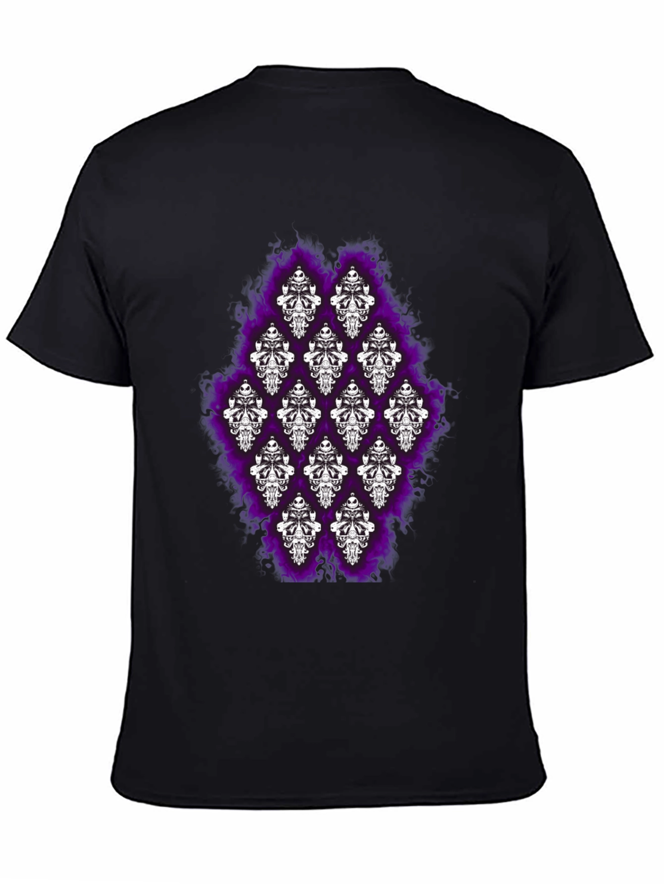 Haunted Mansion Skull T-Shirt - Gothic Purple Flame Design