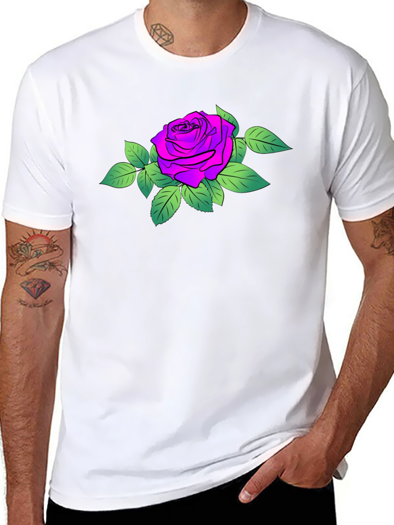 Rose Graphic Black T-Shirt