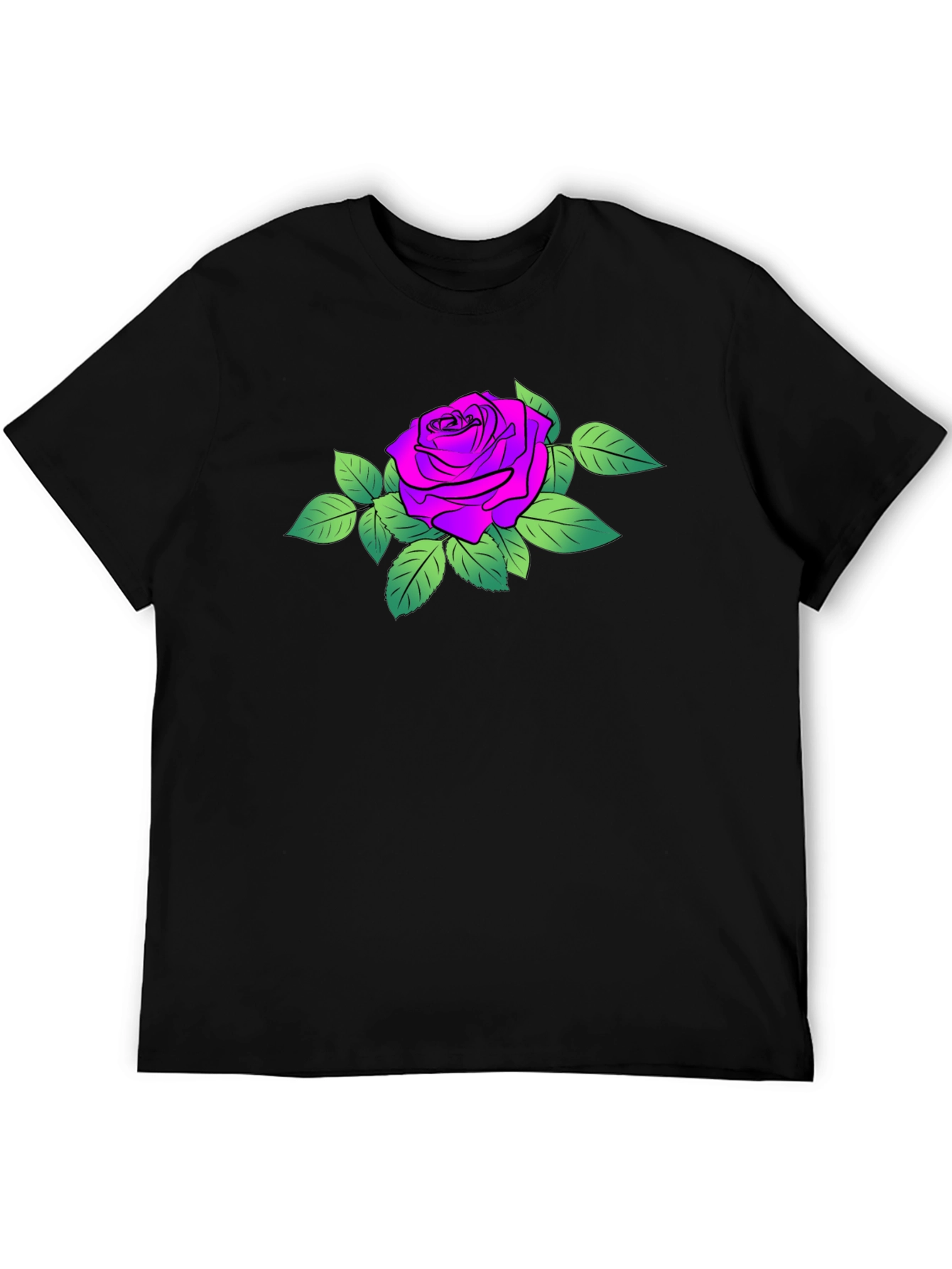 Rose Graphic Black T-Shirt