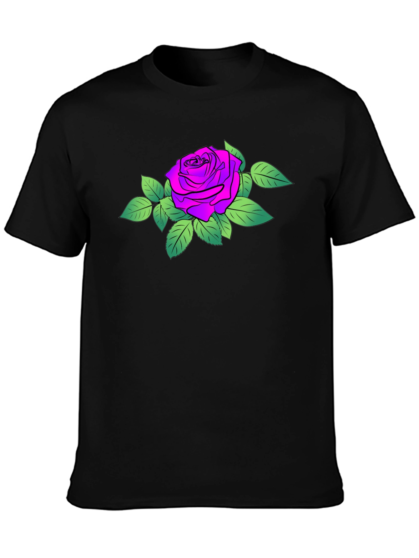 Rose Graphic Black T-Shirt