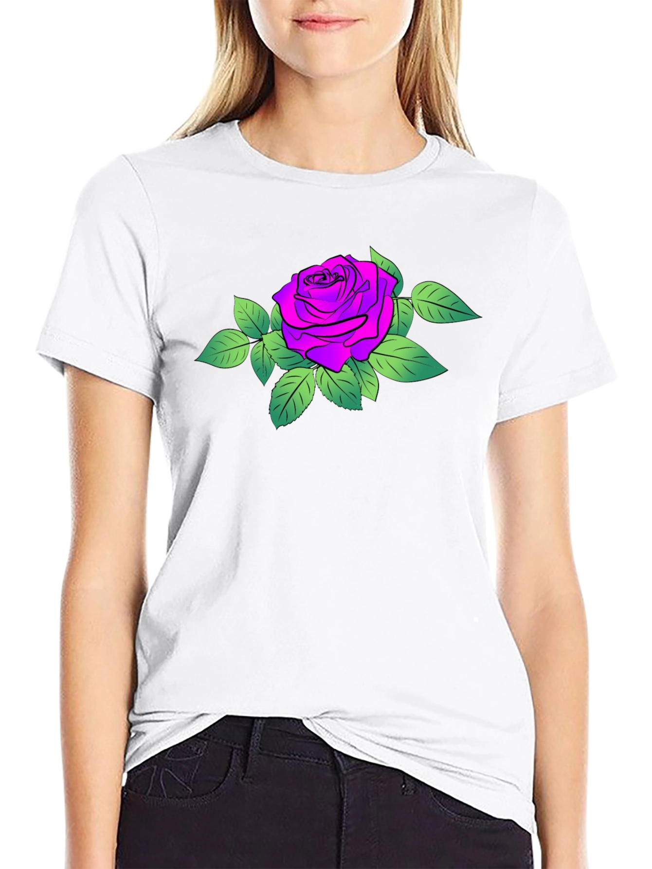 Rose Graphic Black T-Shirt