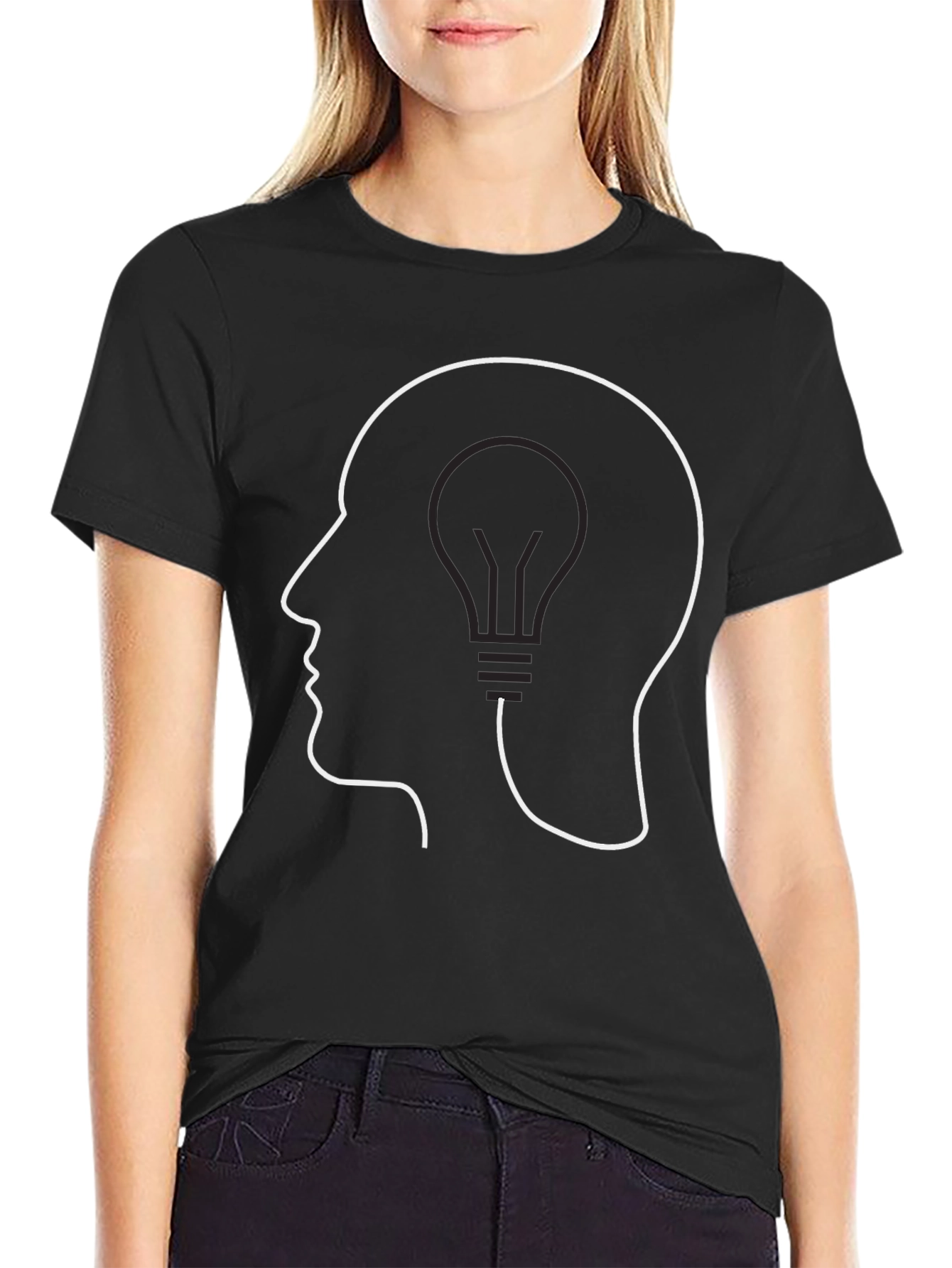 Thinking Lightbulb Tee - Stylish Idea T-Shirt