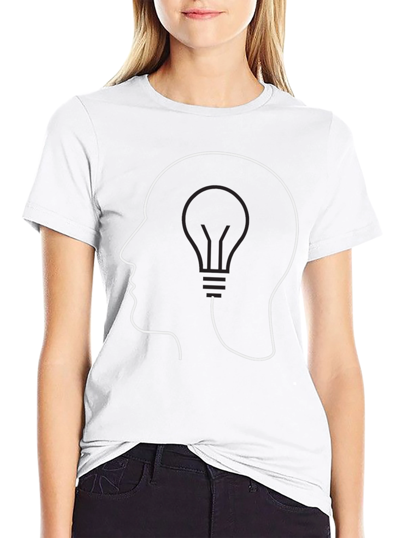 Thinking Lightbulb Tee - Stylish Idea T-Shirt