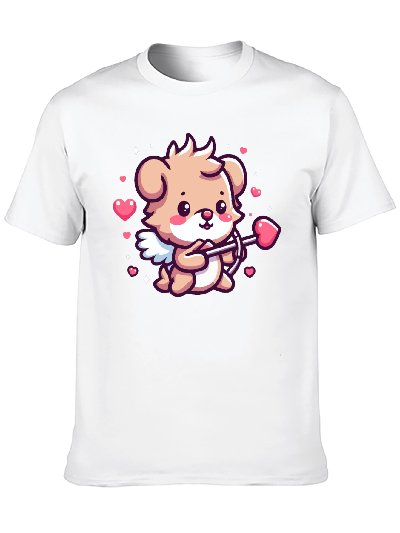 Cute Cupid Dog Graphic Tee - Valentines Day