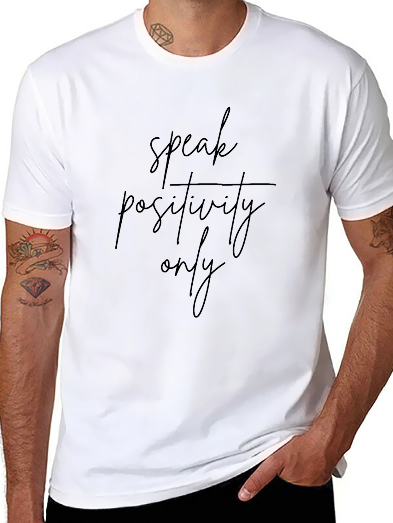 Speak Positivity Only Black T-Shirt