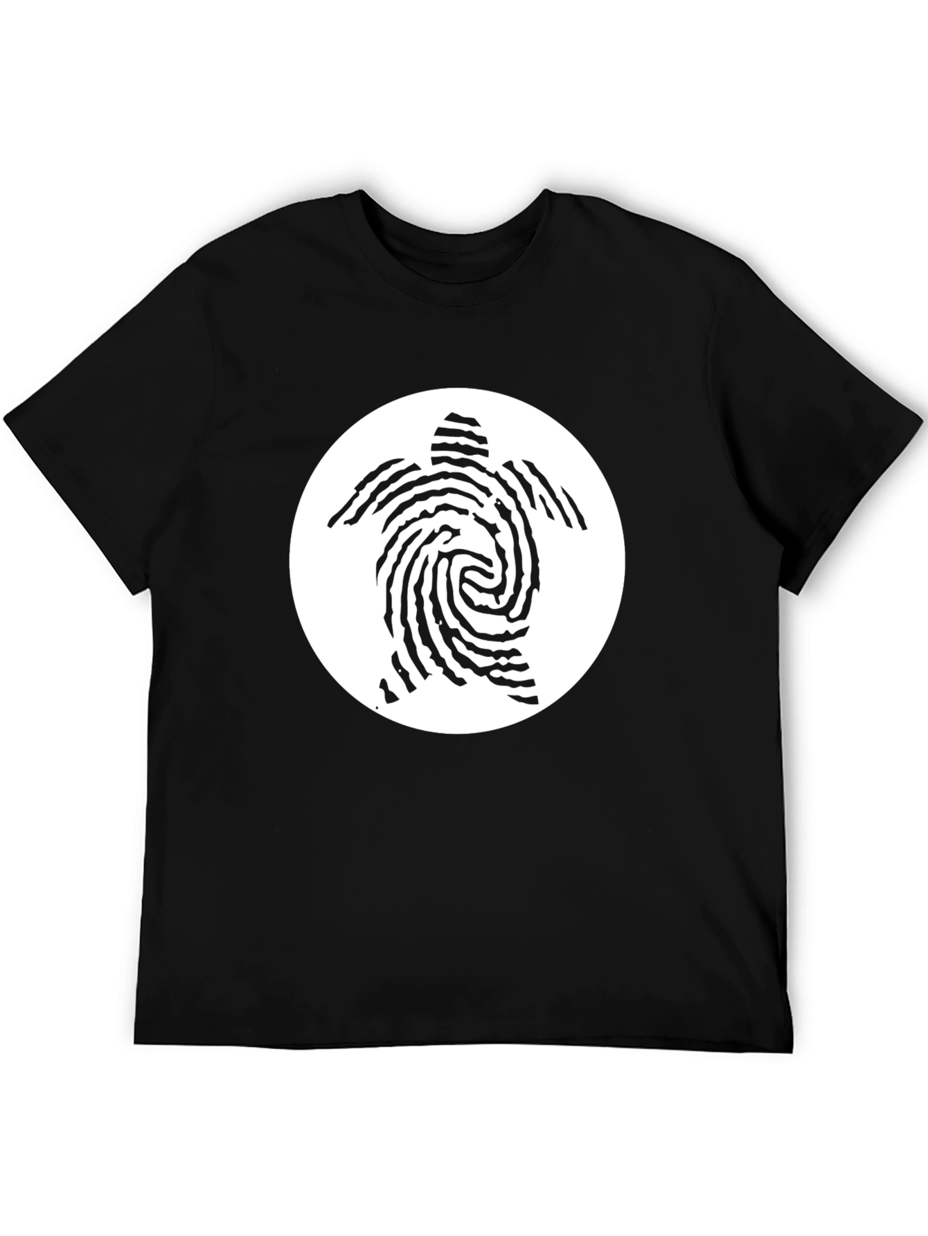 Turtle Fingerprint Graphic Tee - Black