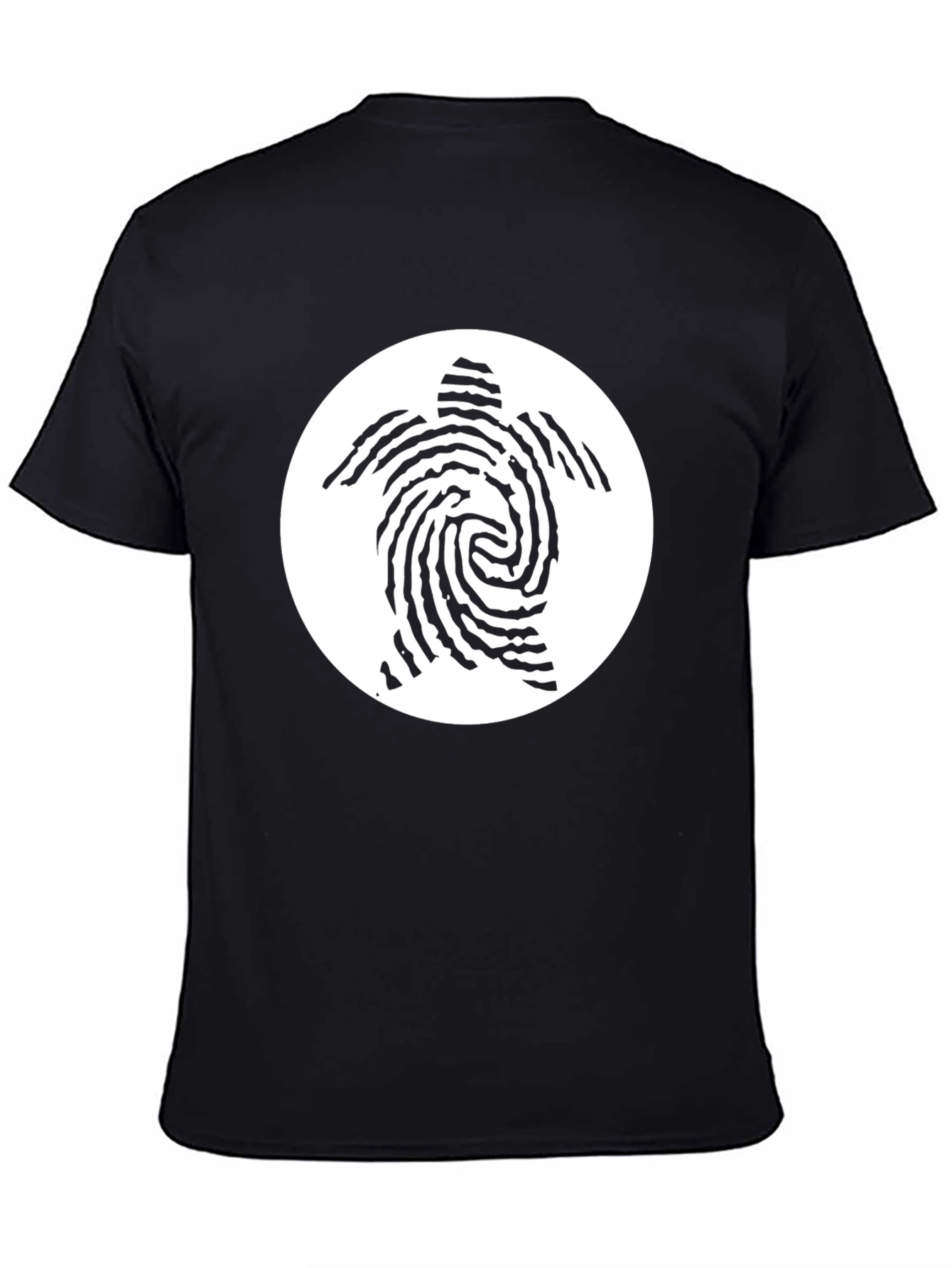 Turtle Fingerprint Graphic Tee - Black