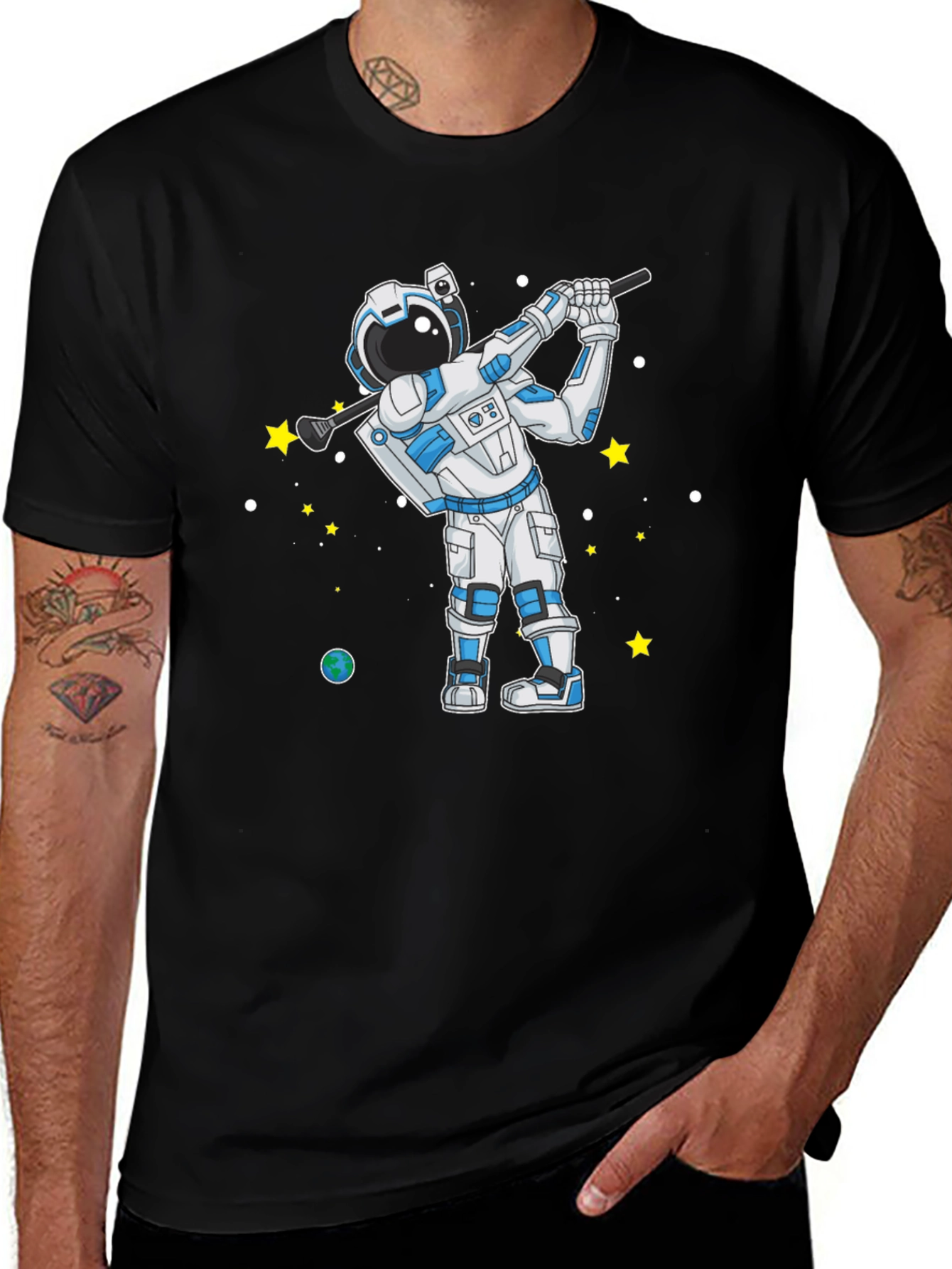 Astronaut Golfing T-Shirt - Space Golfer Tee