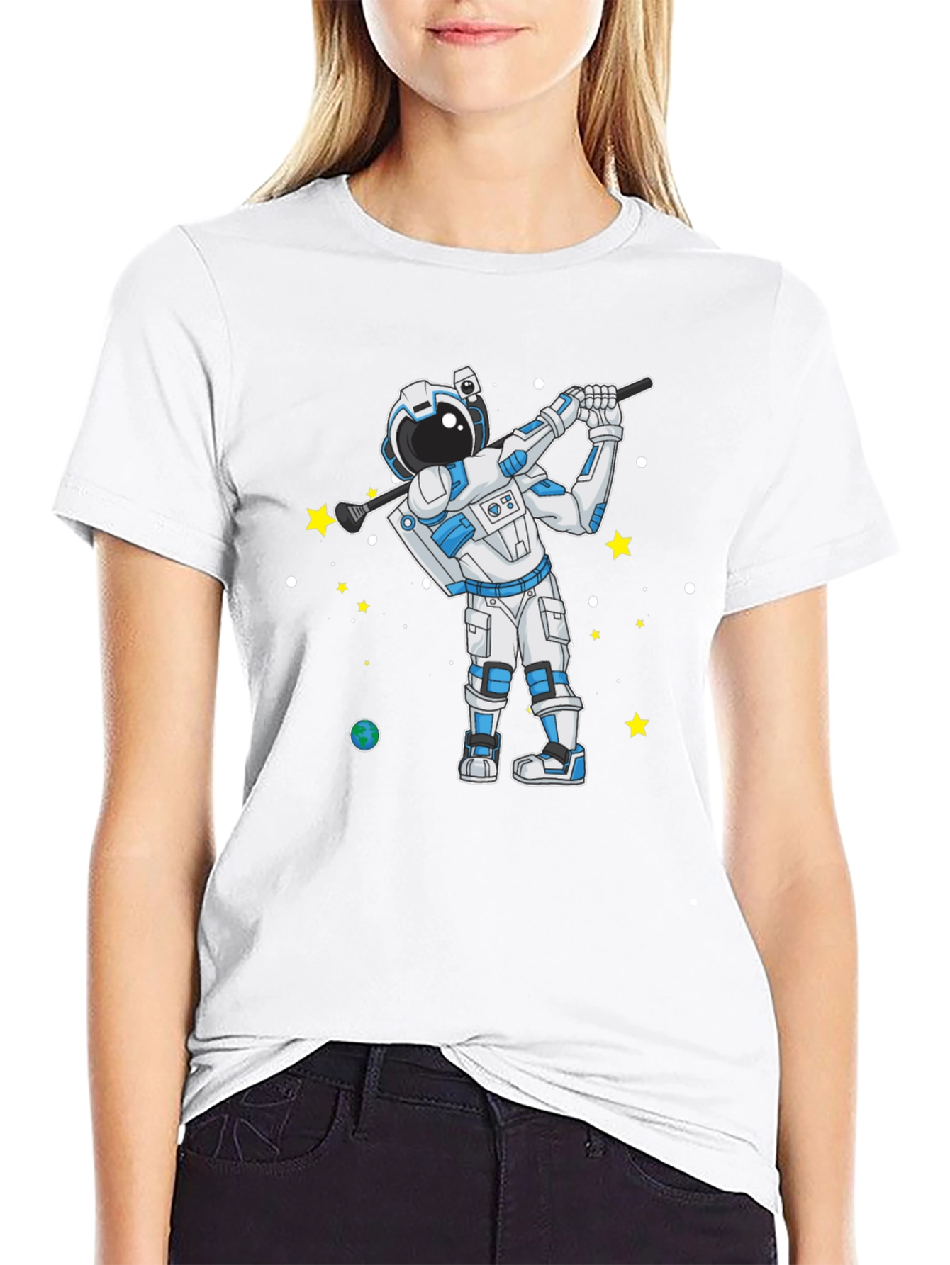 Astronaut Golfing T-Shirt - Space Golfer Tee