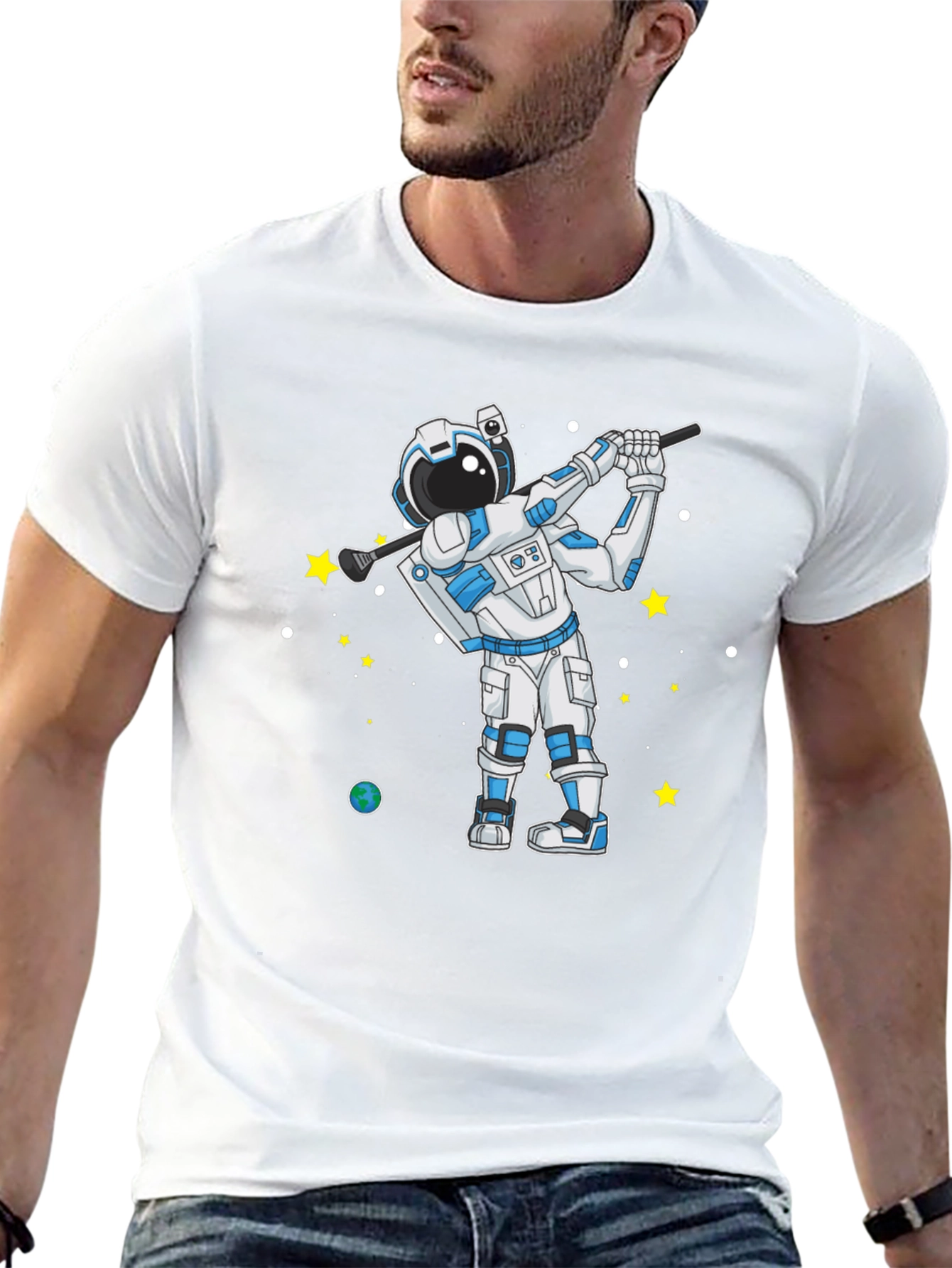 Astronaut Golfing T-Shirt - Space Golfer Tee