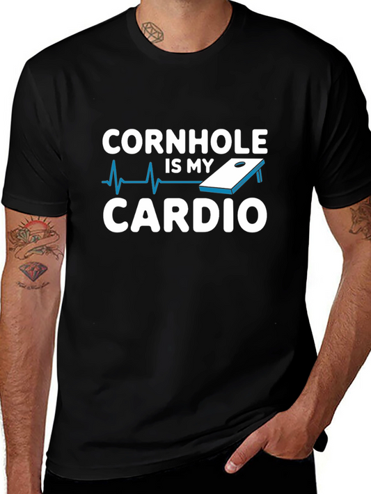 Cornhole is My Cardio Black Graphic Tee